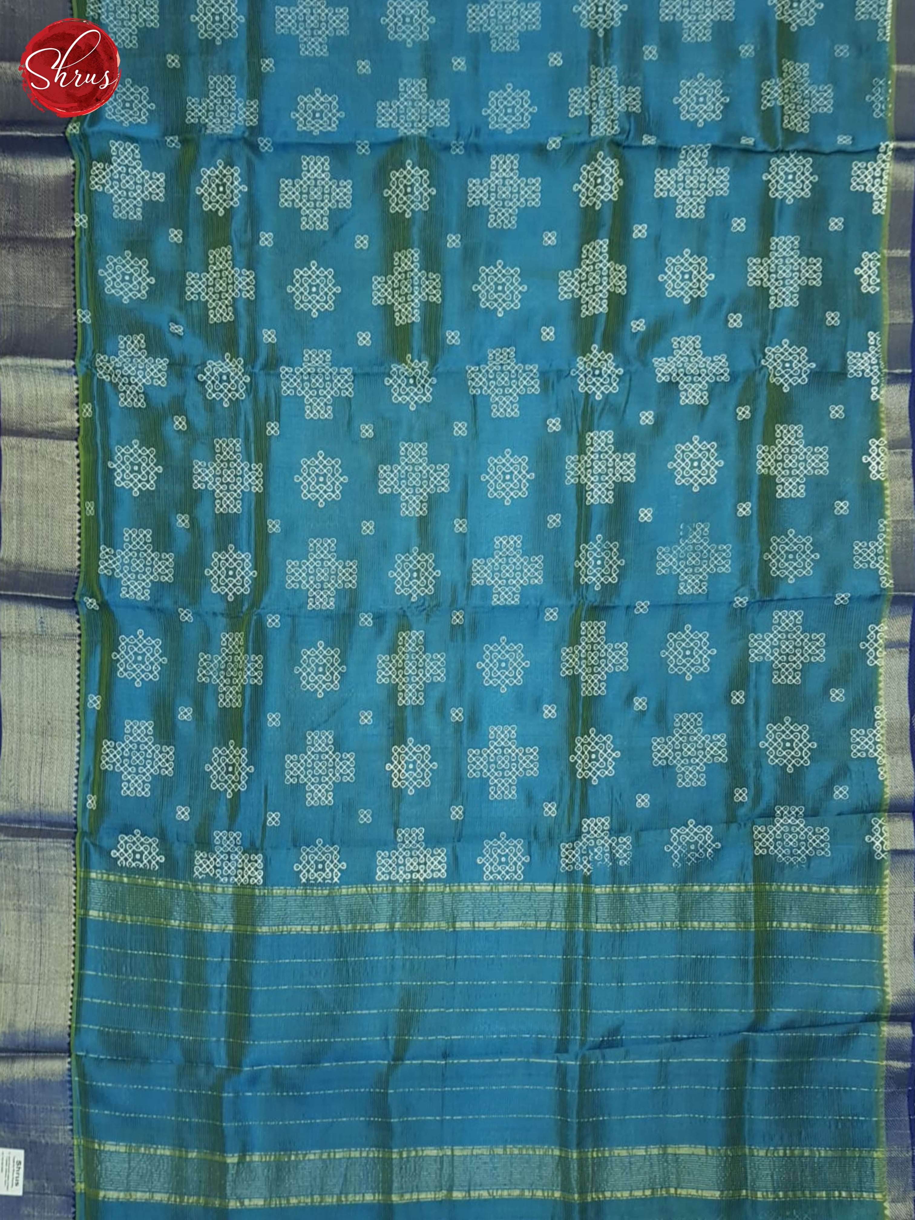 Blue & Purple - Mangalagiri silkcotton Saree - Shop on ShrusEternity.com