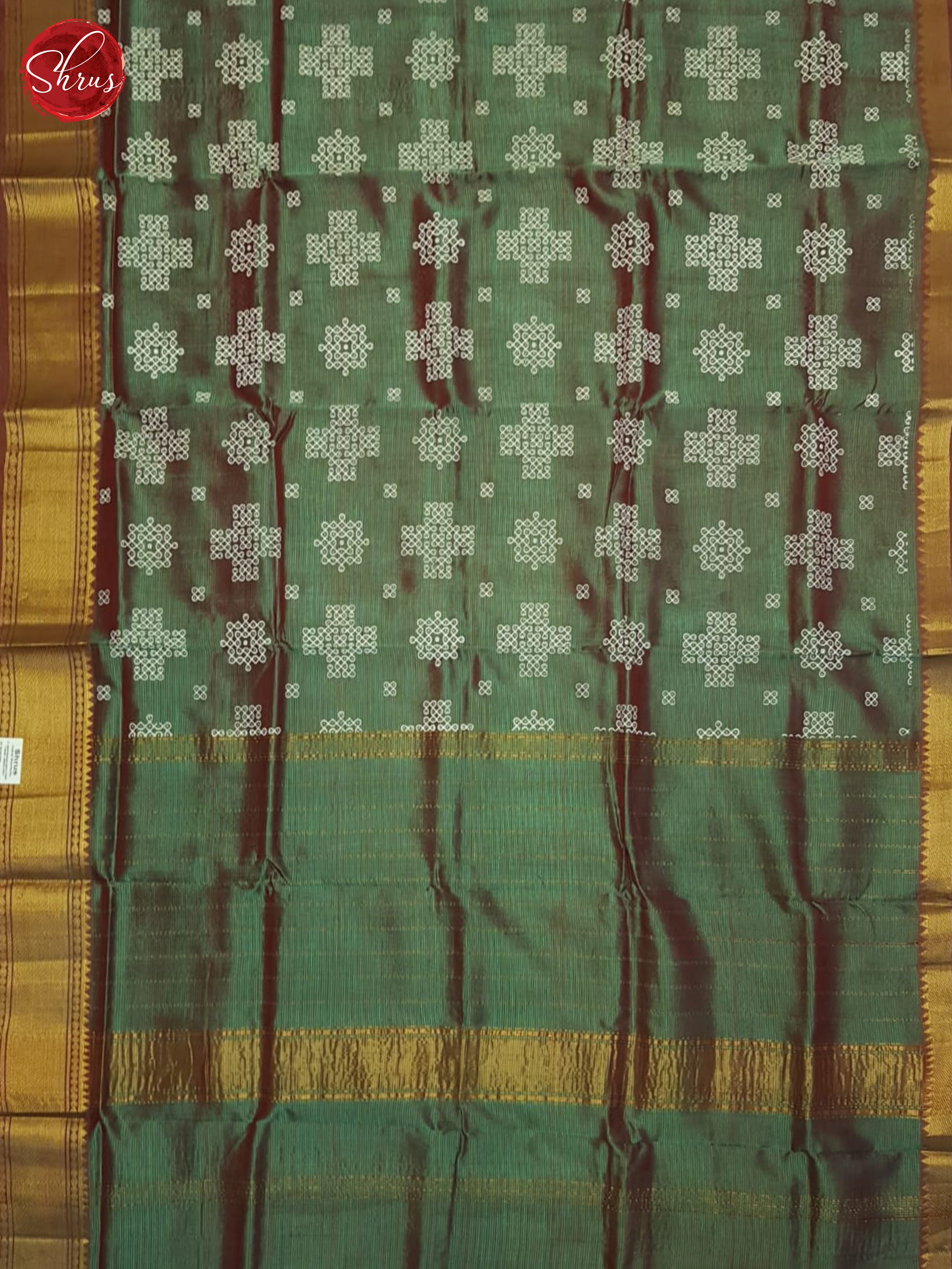 Double Shaded Green & Brown - Mangalagiri silkcotton Saree - Shop on ShrusEternity.com
