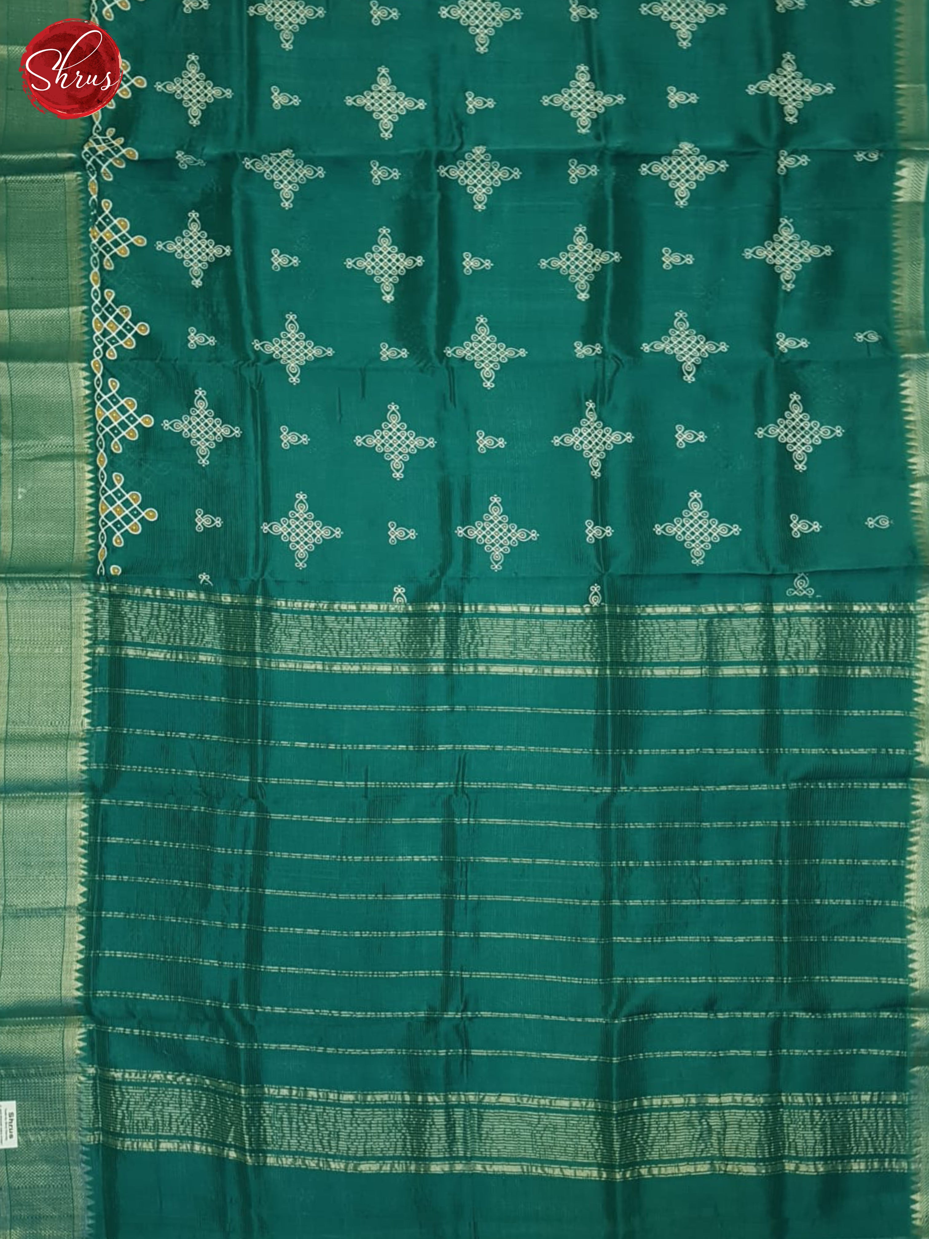 Green(Single Tone) - Mangalagiri silkcotton Saree - Shop on ShrusEternity.com