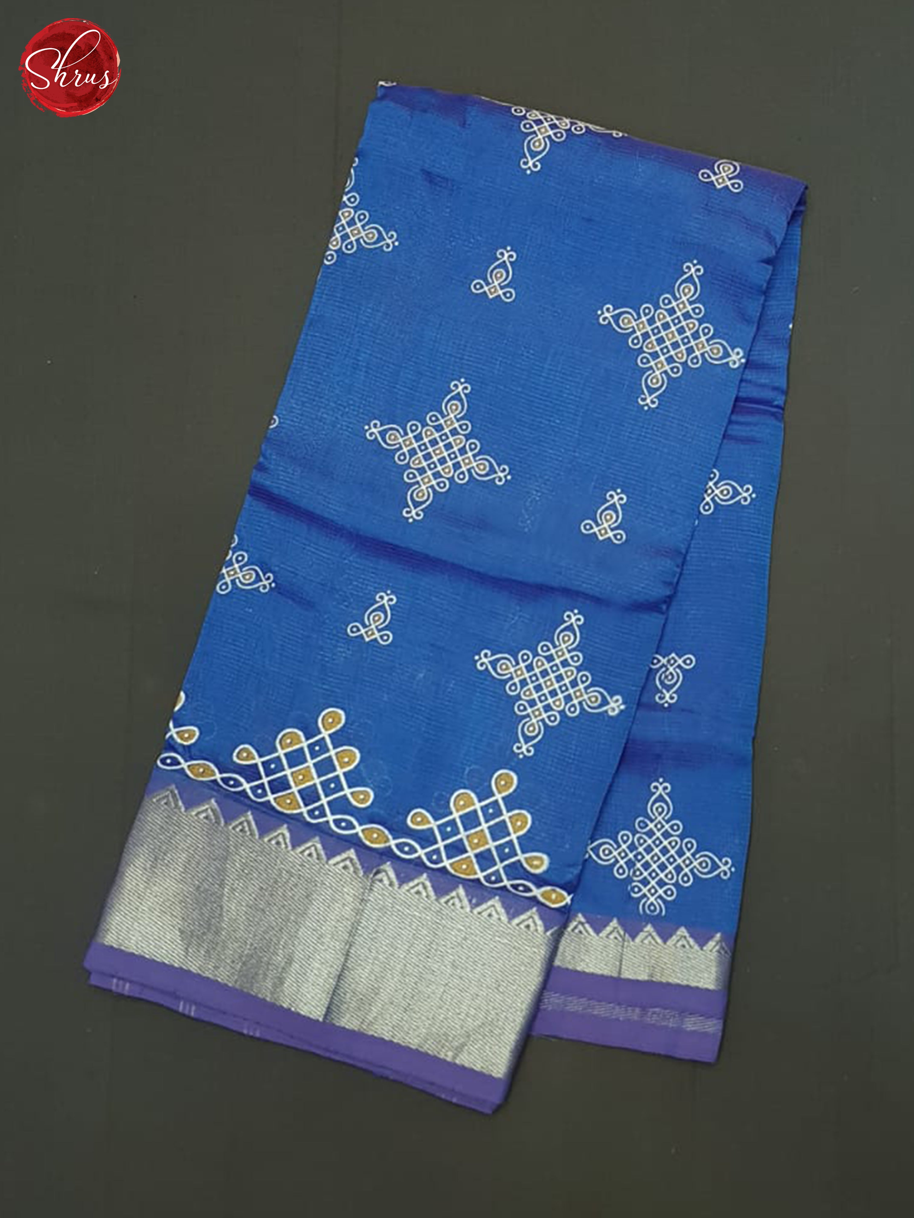 Blue & Purple - Mangalagiri silkcotton Saree - Shop on ShrusEternity.com