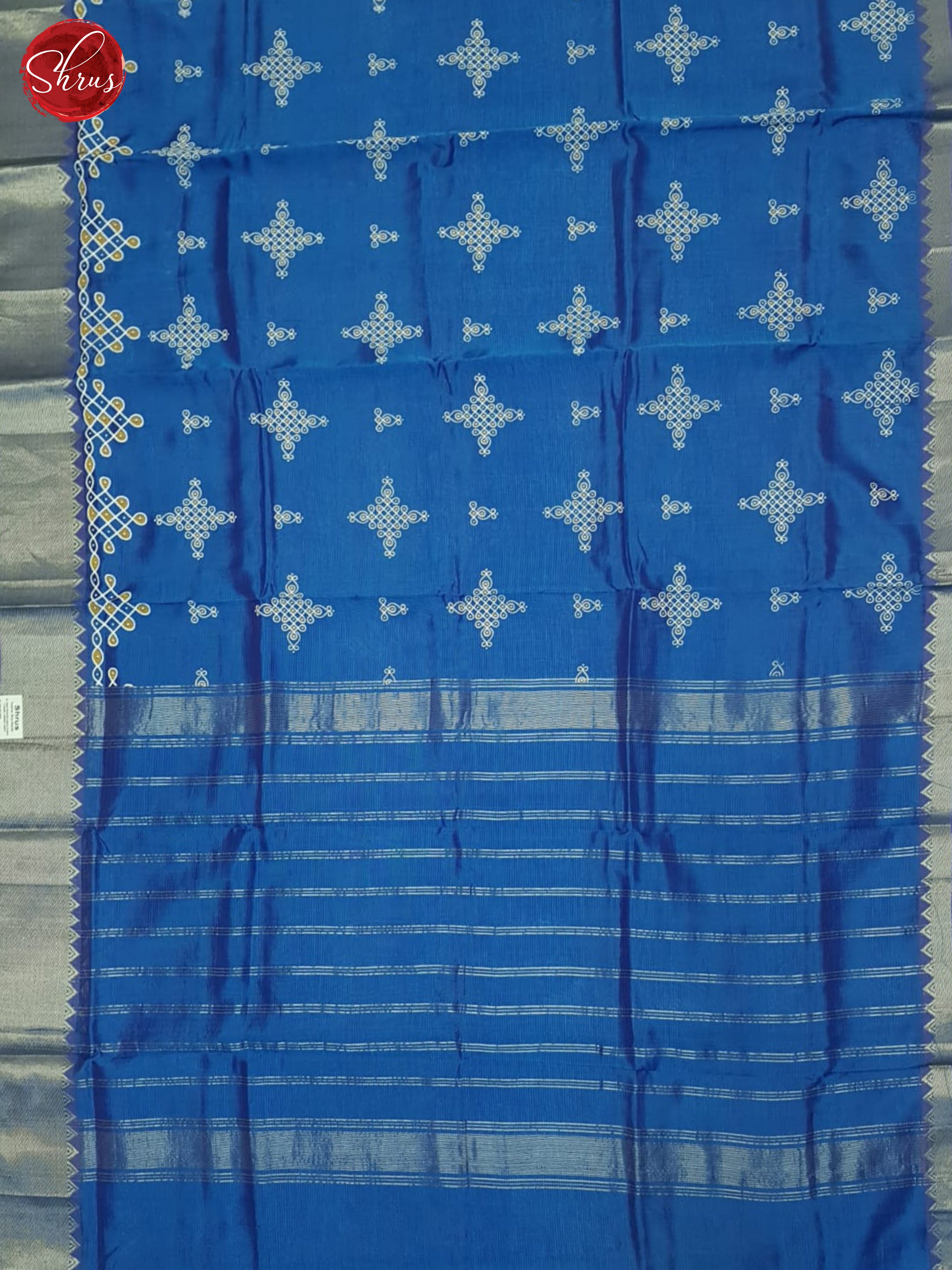 Blue & Purple - Mangalagiri silkcotton Saree - Shop on ShrusEternity.com