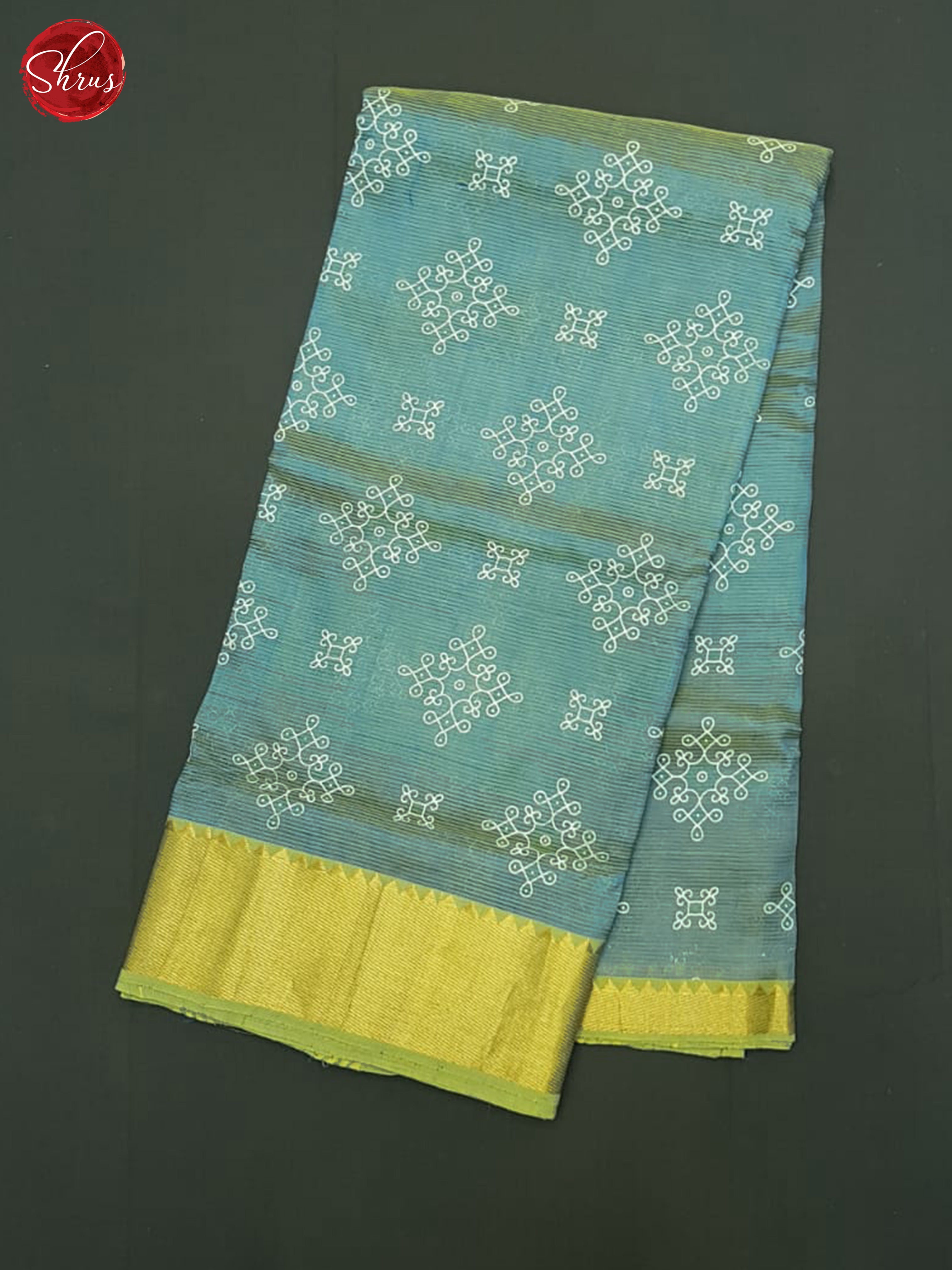 Bluish Green(Single Tone) - Mangalagiri silkcotton Saree - Shop on ShrusEternity.com