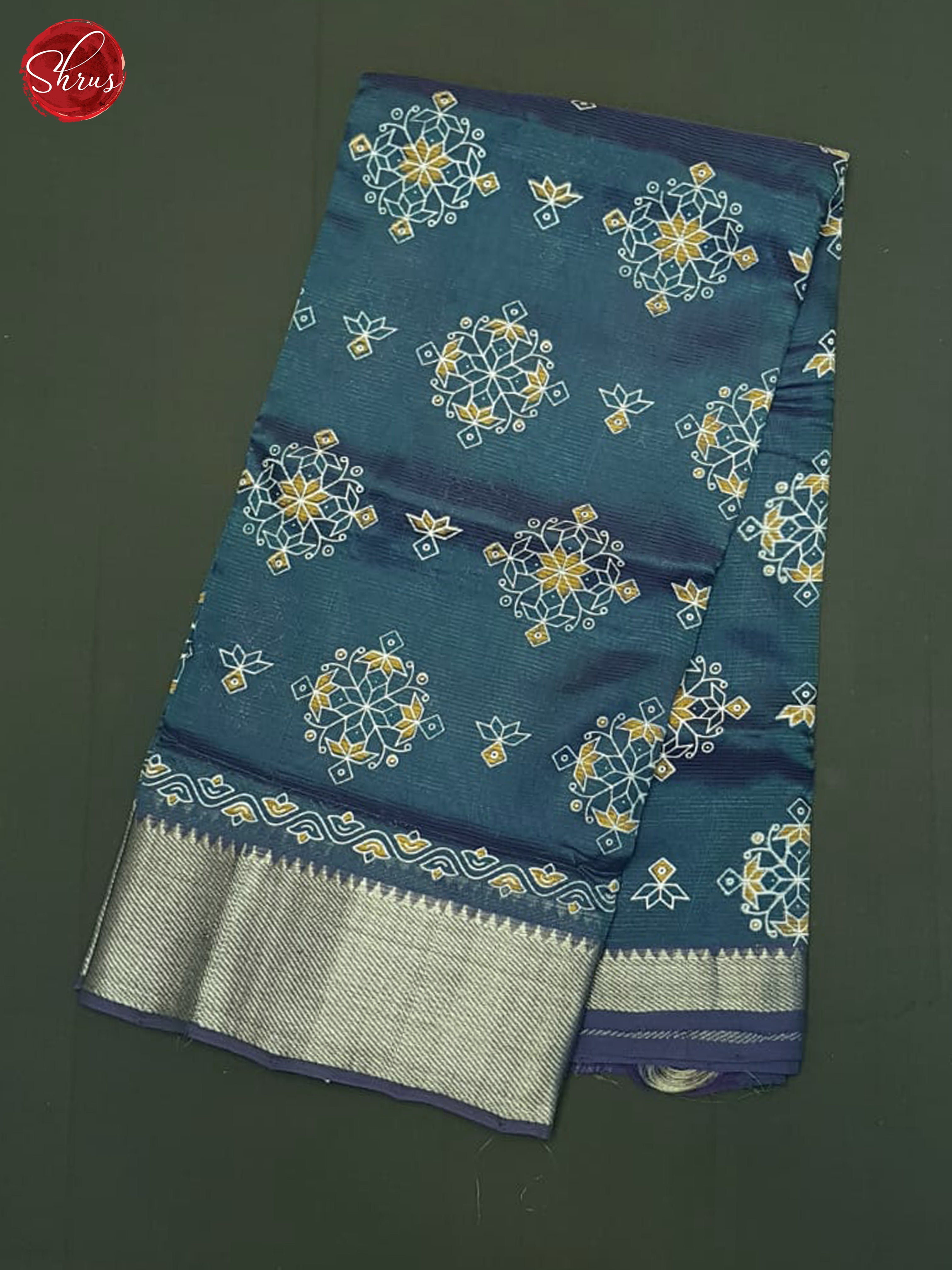 Blue & Purple- Mangalagiri silkcotton Saree - Shop on ShrusEternity.com