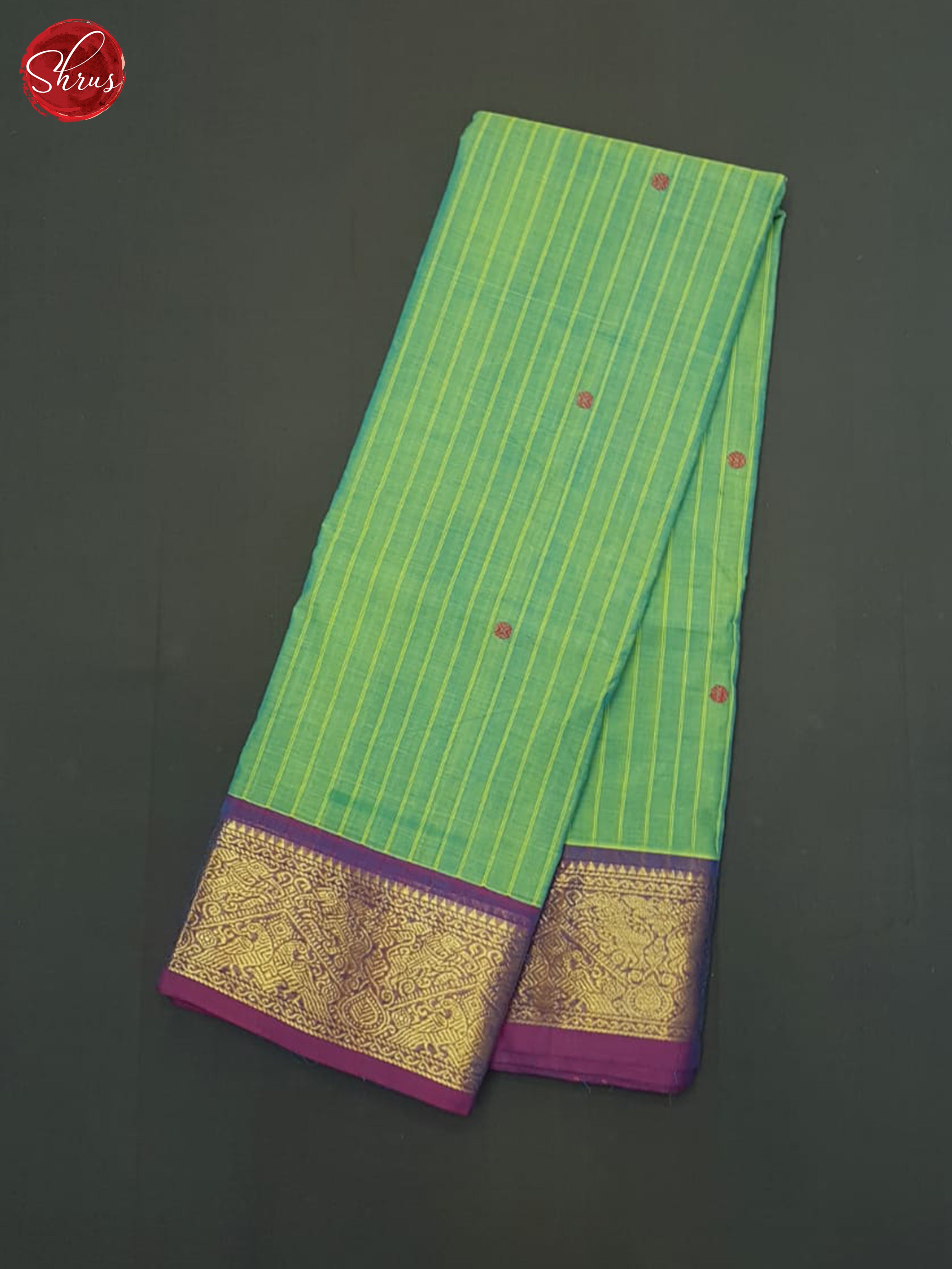 Green & Purple- Chettinad Cotton Saree - Shop on ShrusEternity.com