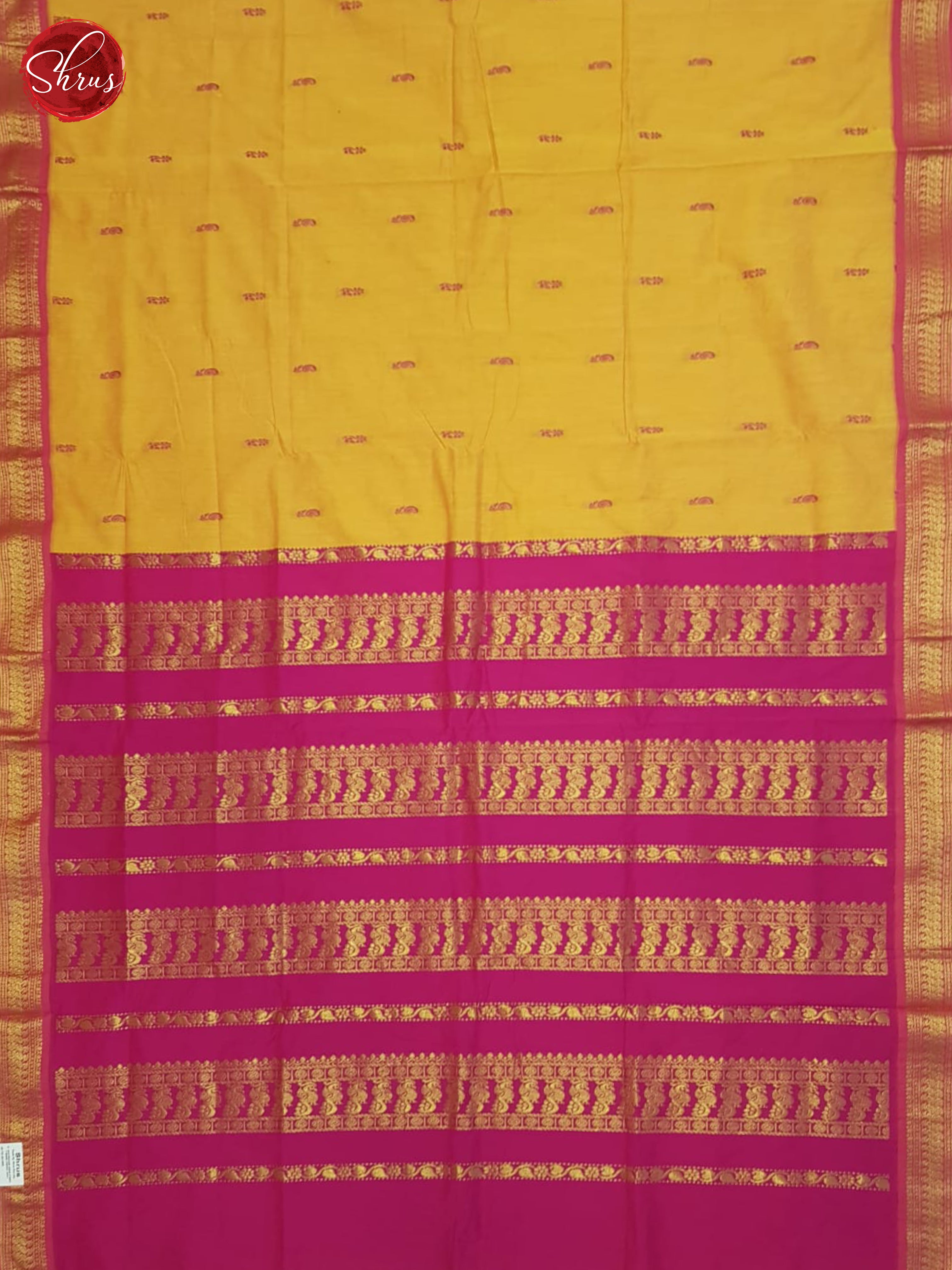 Yellow & Pink - Kalyani Cotton Saree - Shop on ShrusEternity.com