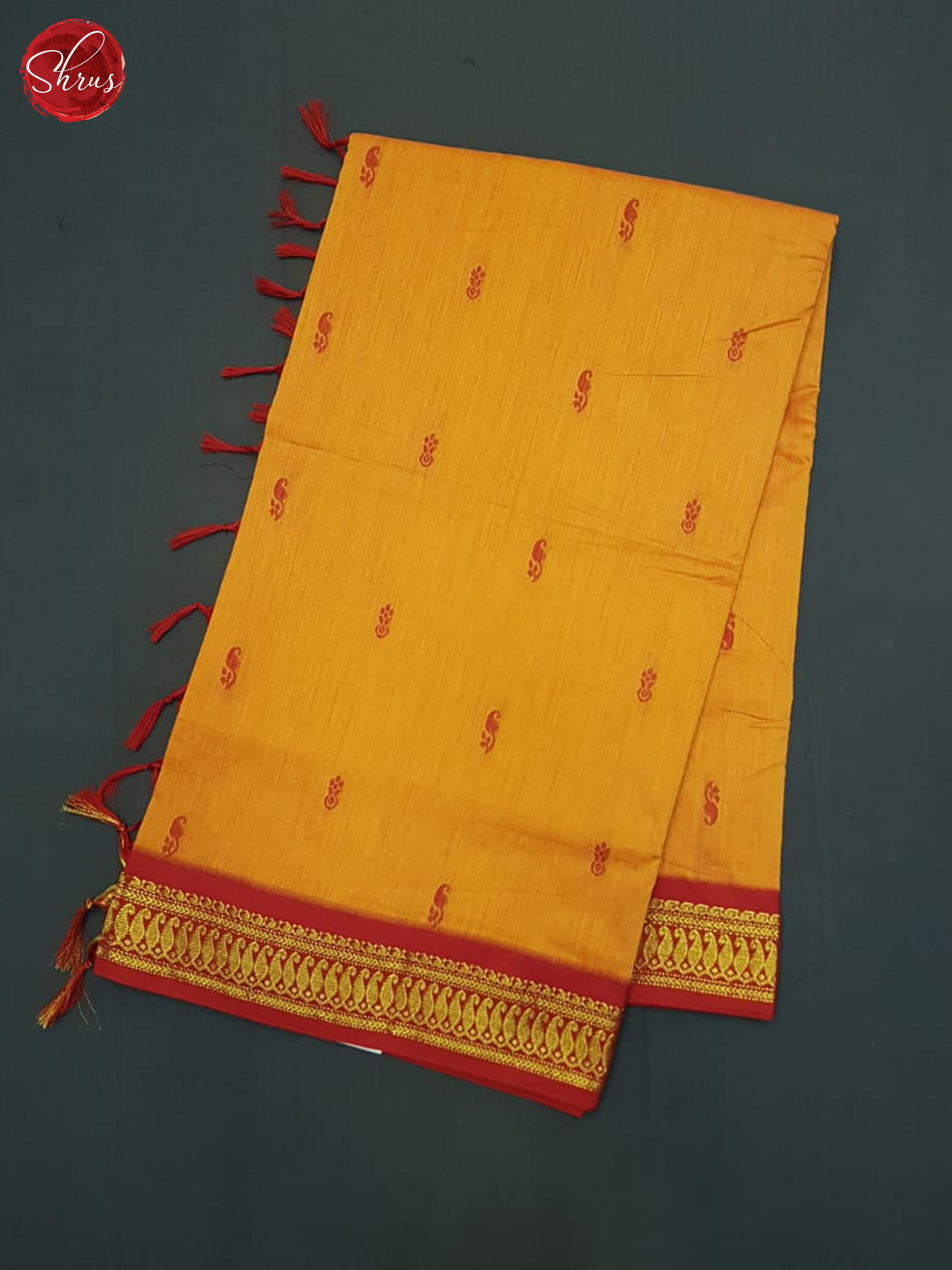 Orange & Red - Kalyani Cotton Saree - Shop on ShrusEternity.com