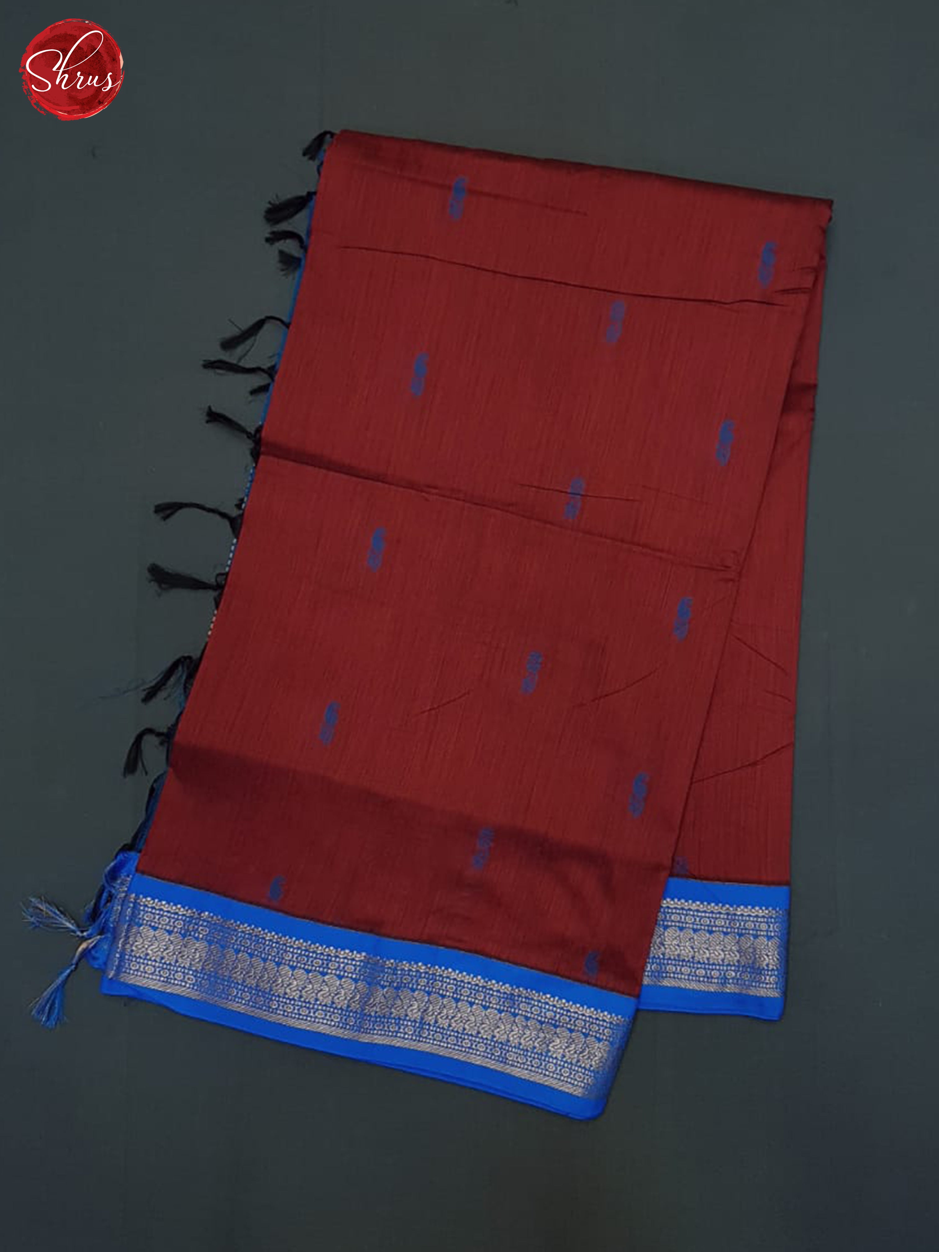 REd & Blue - Kalyani Cotton Saree - Shop on ShrusEternity.com