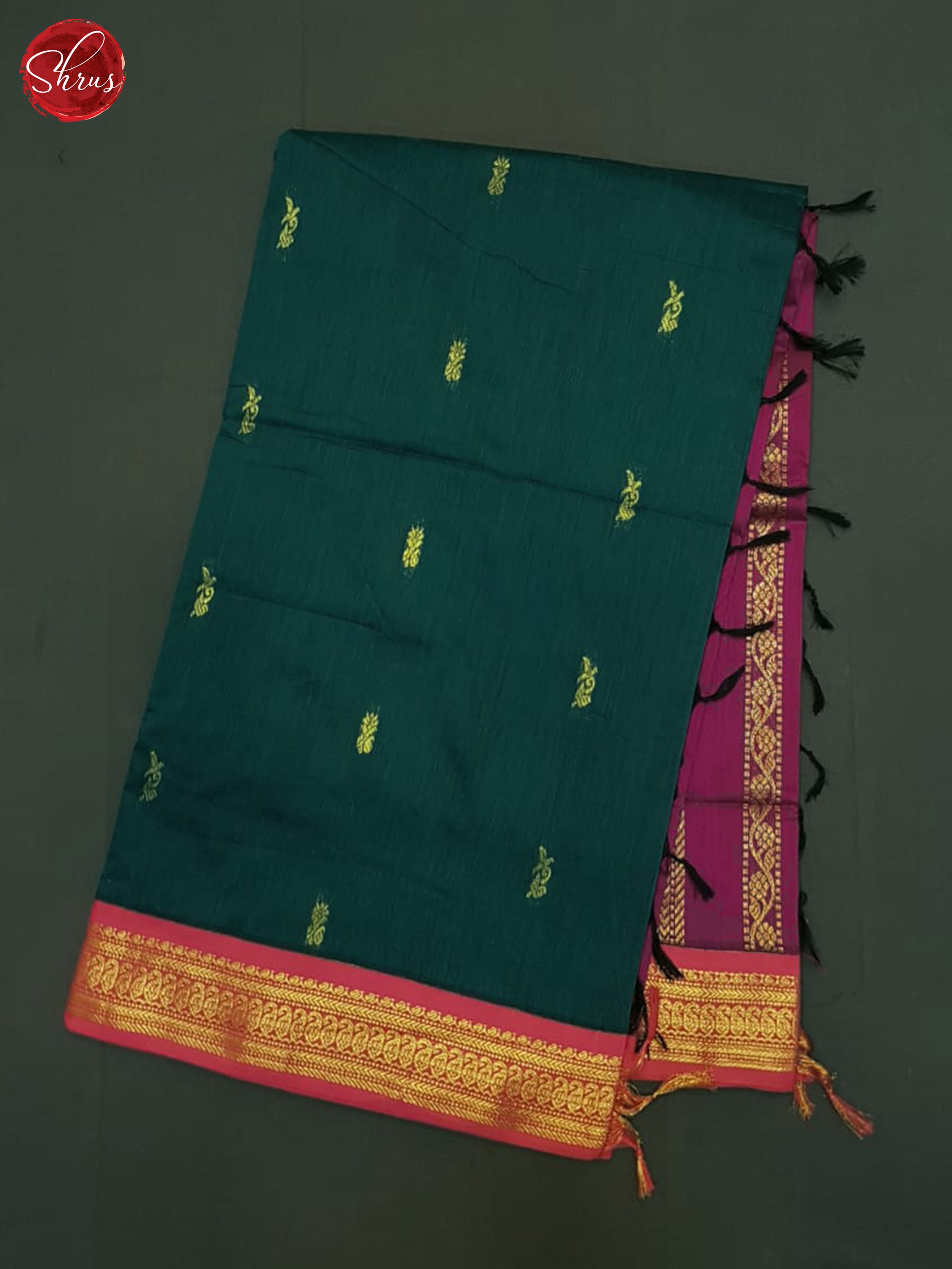 Peacock Green & Purple - Kalyani Cotton Saree - Shop on ShrusEternity.com