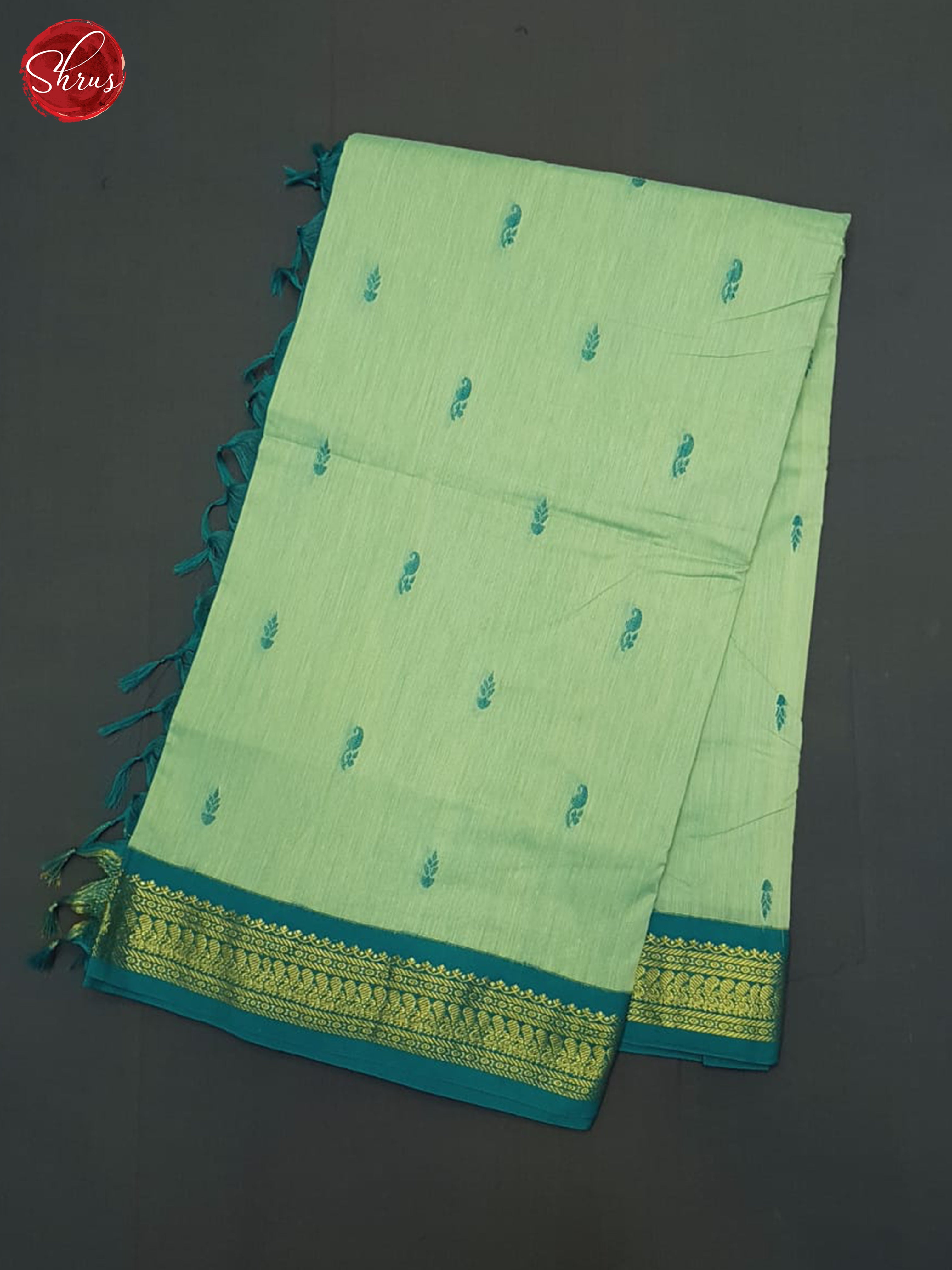 Light Green & Green - Kalyani Cotton Saree - Shop on ShrusEternity.com
