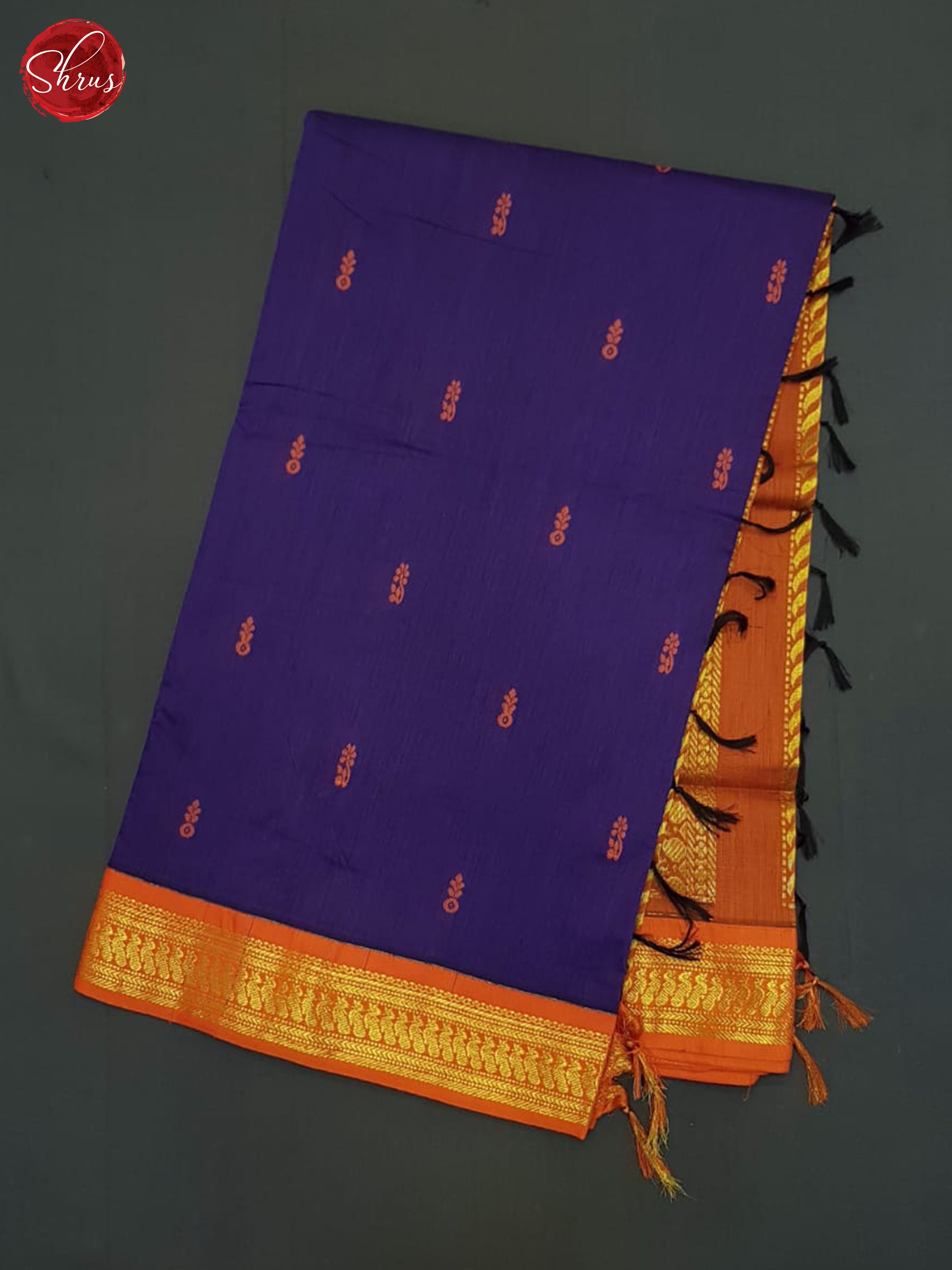 Purple & Orange - Kalyani Cotton Saree - Shop on ShrusEternity.com