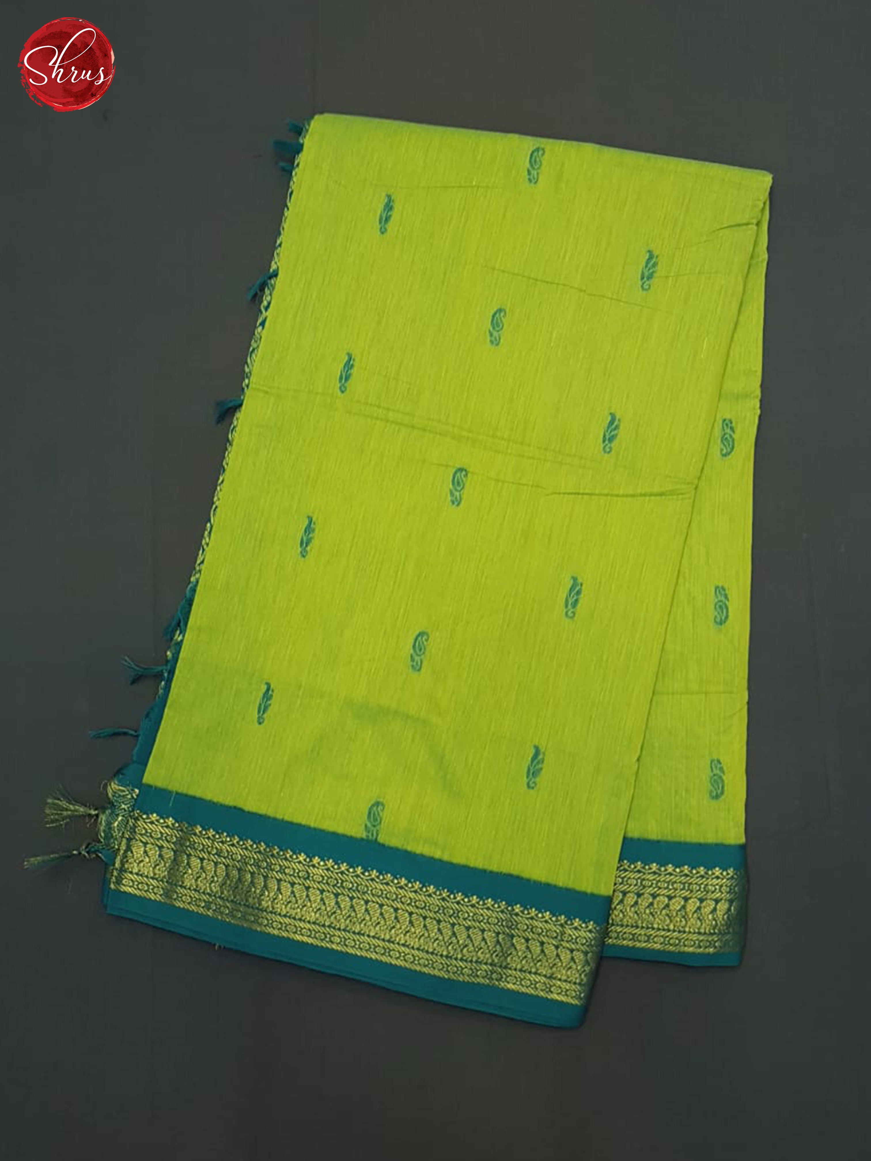 Parrot Green & Green - Kalyani Cotton Saree - Shop on ShrusEternity.com