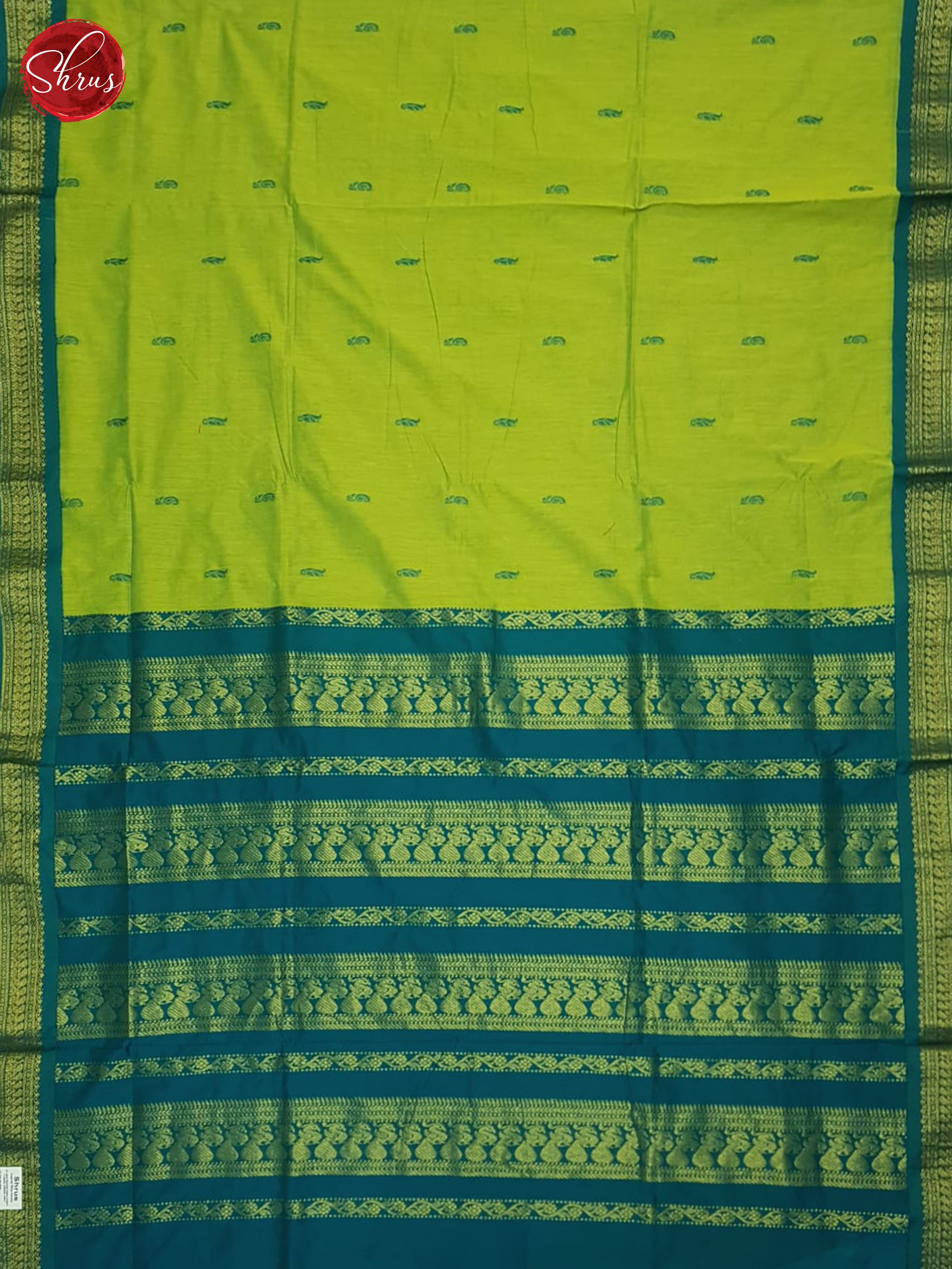 Parrot Green & Green - Kalyani Cotton Saree - Shop on ShrusEternity.com