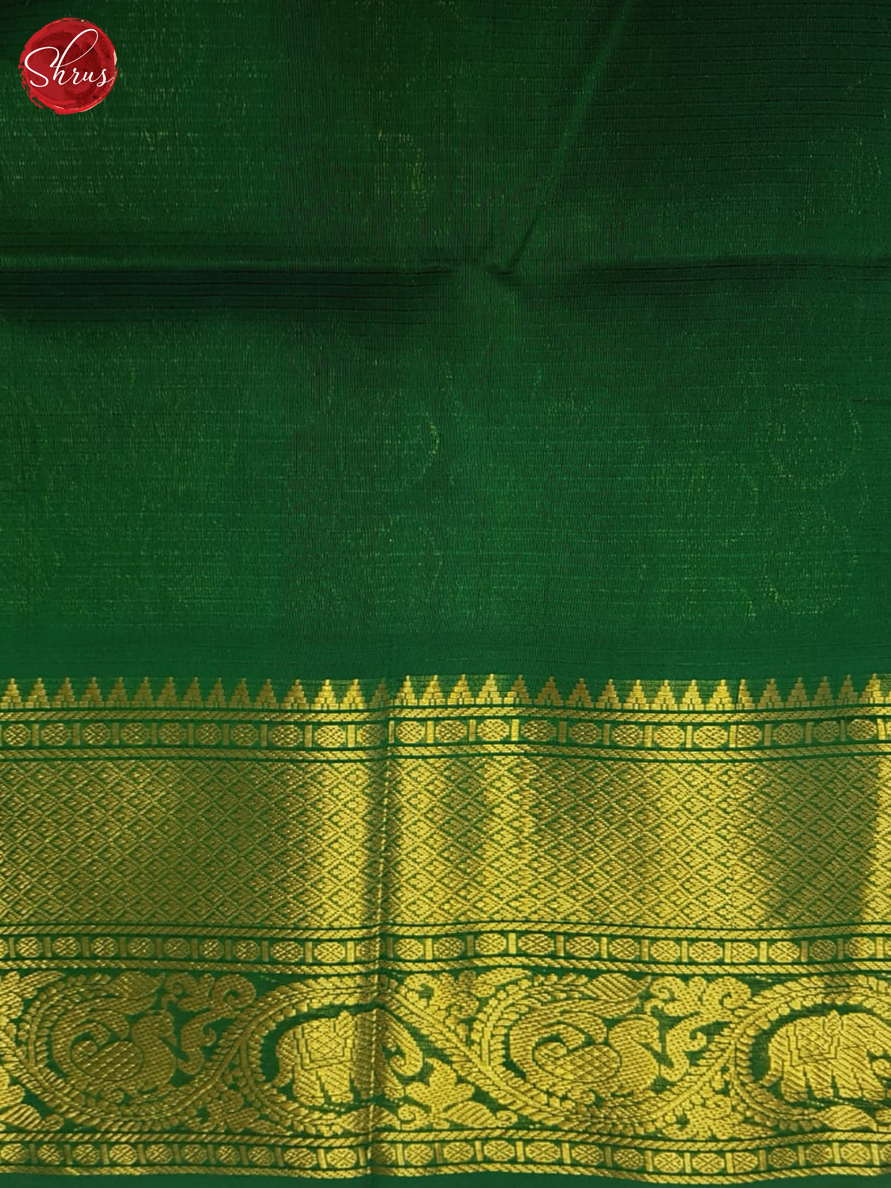 Fire Orange And Green- Silk Cotton Saree - Shop on ShrusEternity.com