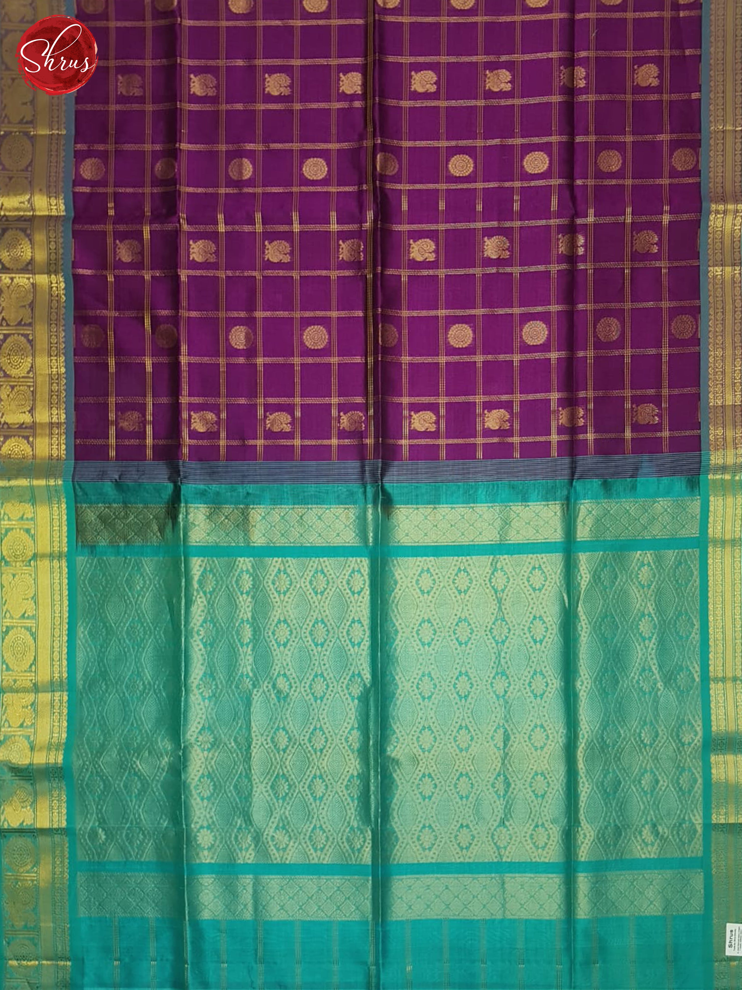 Vadamalli And Blue- Silk Cotton Saree - Shop on ShrusEternity.com