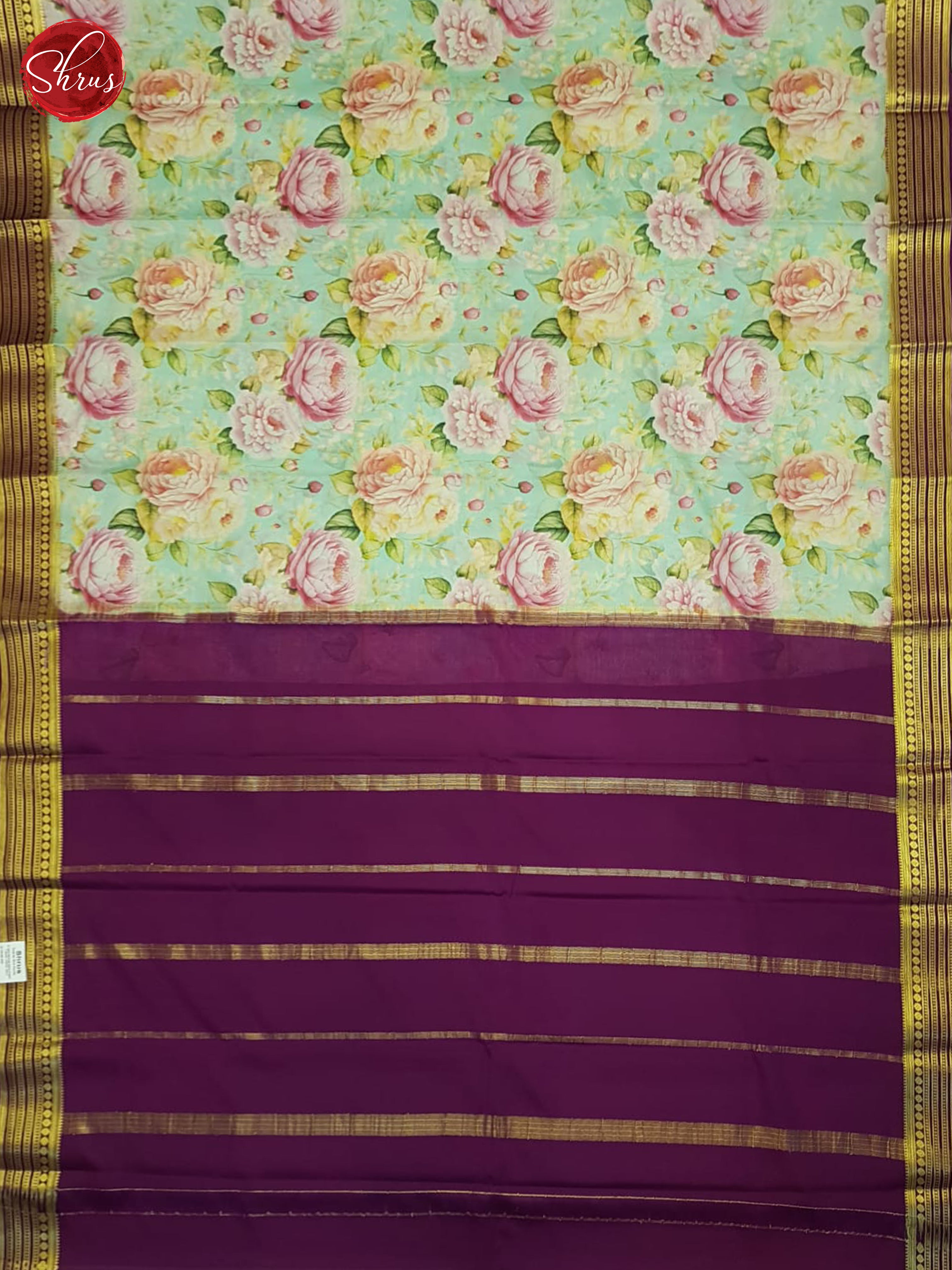 Green And Wine- Mysore Silk Saree - Shop on ShrusEternity.com