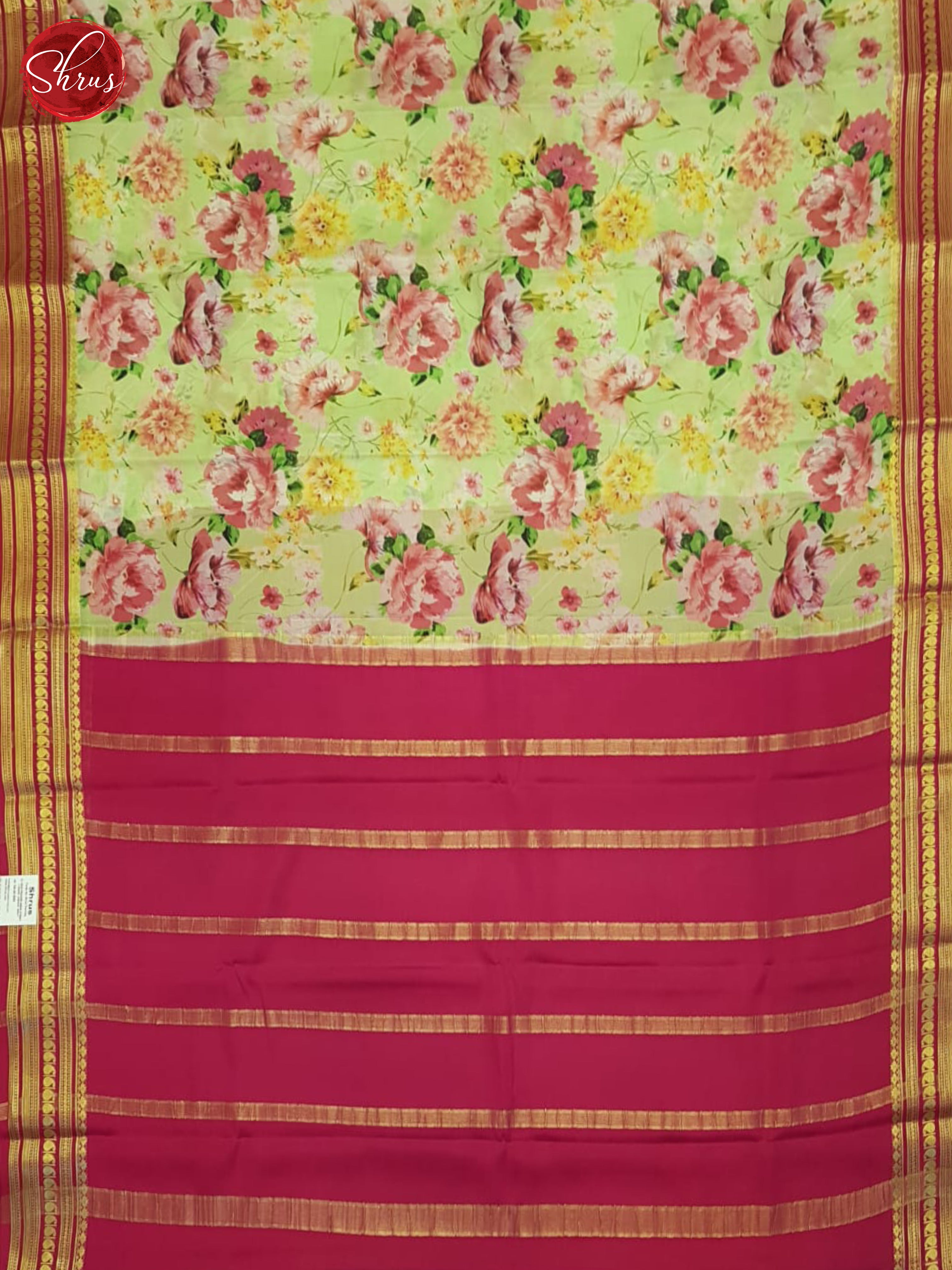 Green And Pink- Mysore Silk Saree - Shop on ShrusEternity.com