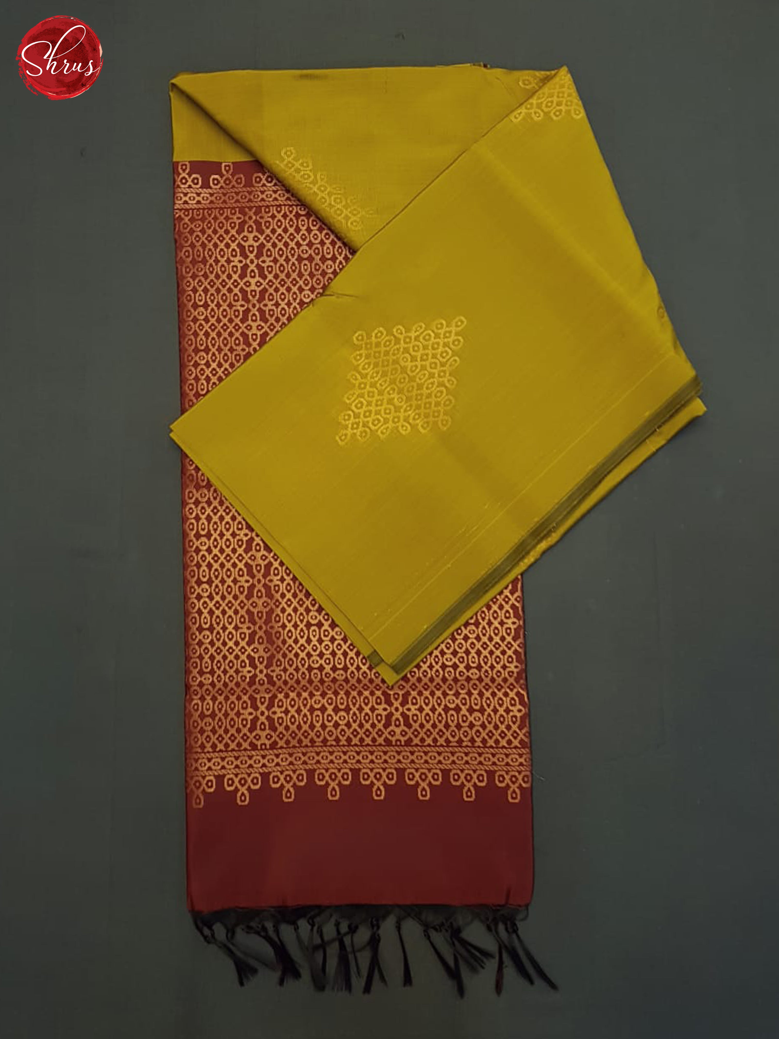 Mustard And Maroon- Semi Soft Silk Saree - Shop on ShrusEternity.com