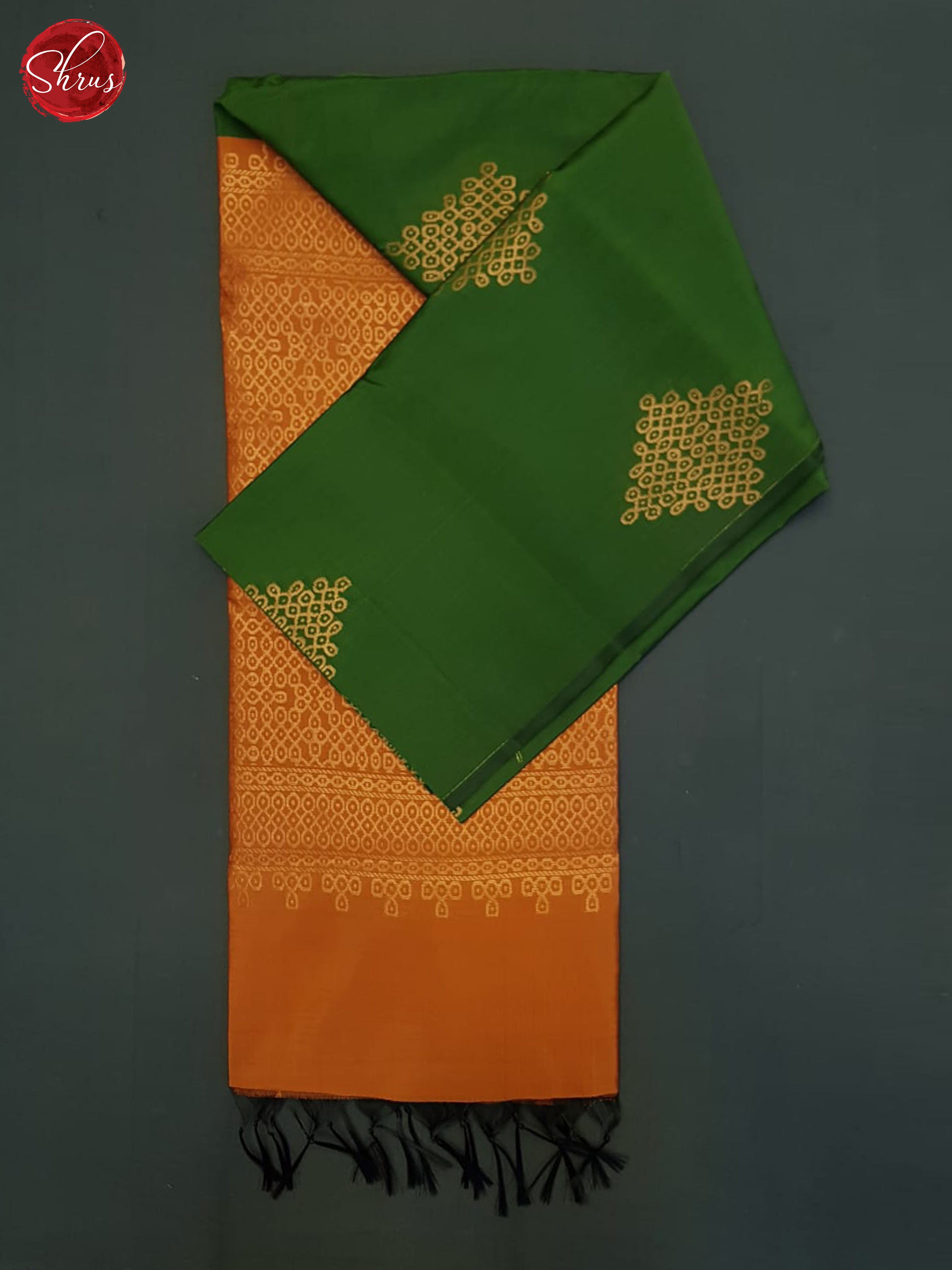 Green And Orange- Semi Soft Silk Saree - Shop on ShrusEternity.com