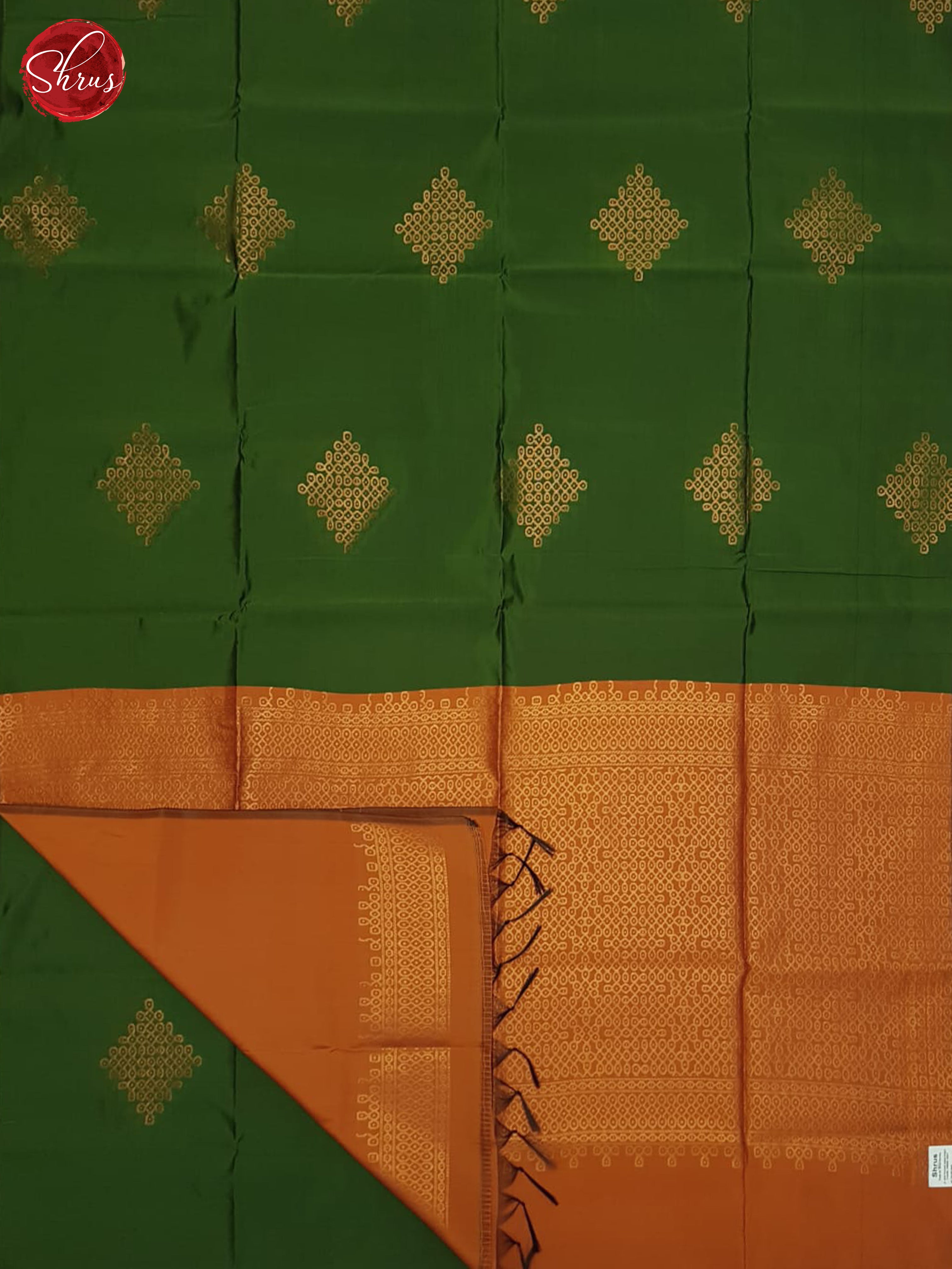 Green And Orange- Semi Soft Silk Saree - Shop on ShrusEternity.com