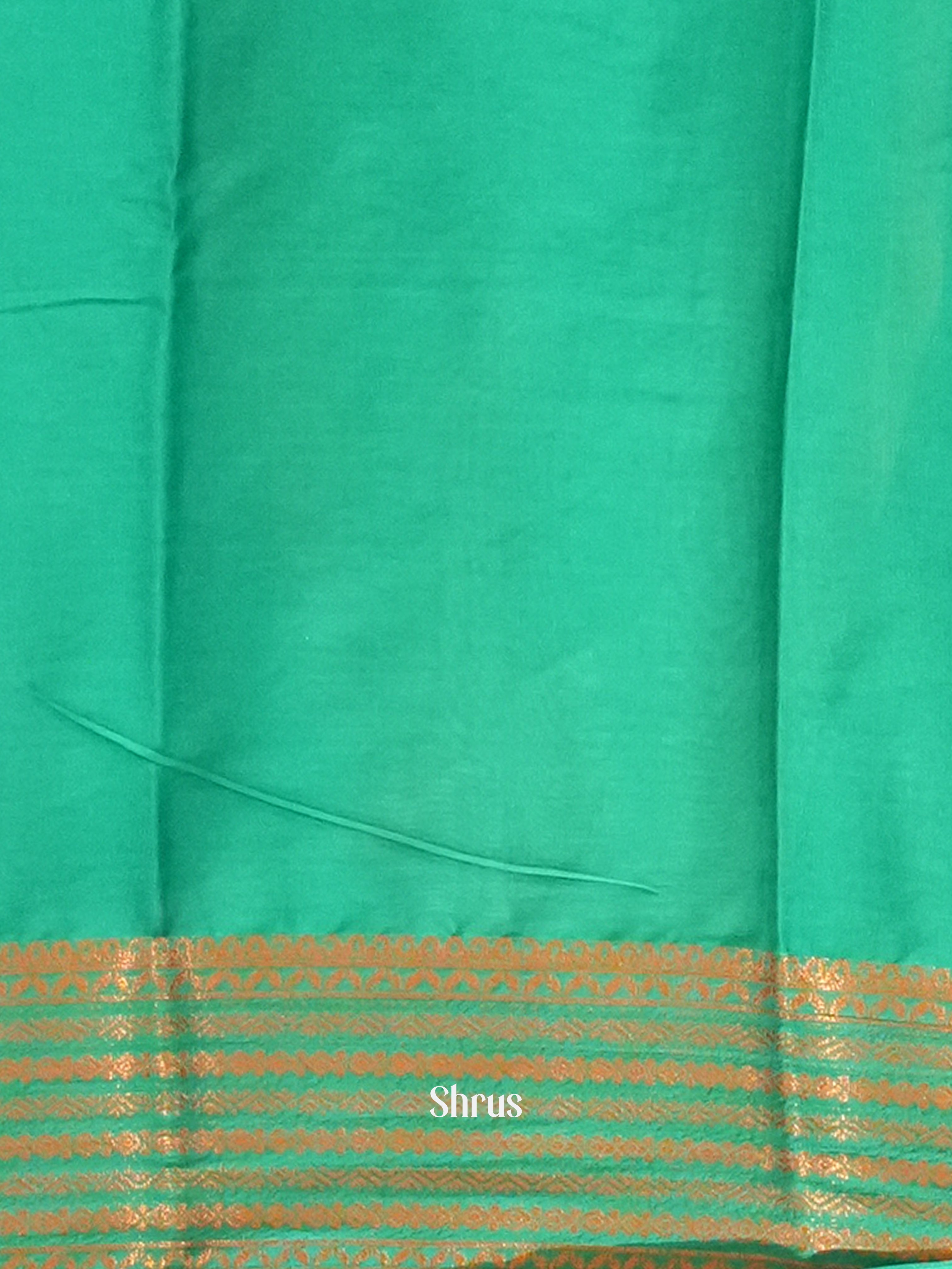 Yellow & Green - Semi Mysoresilk Saree