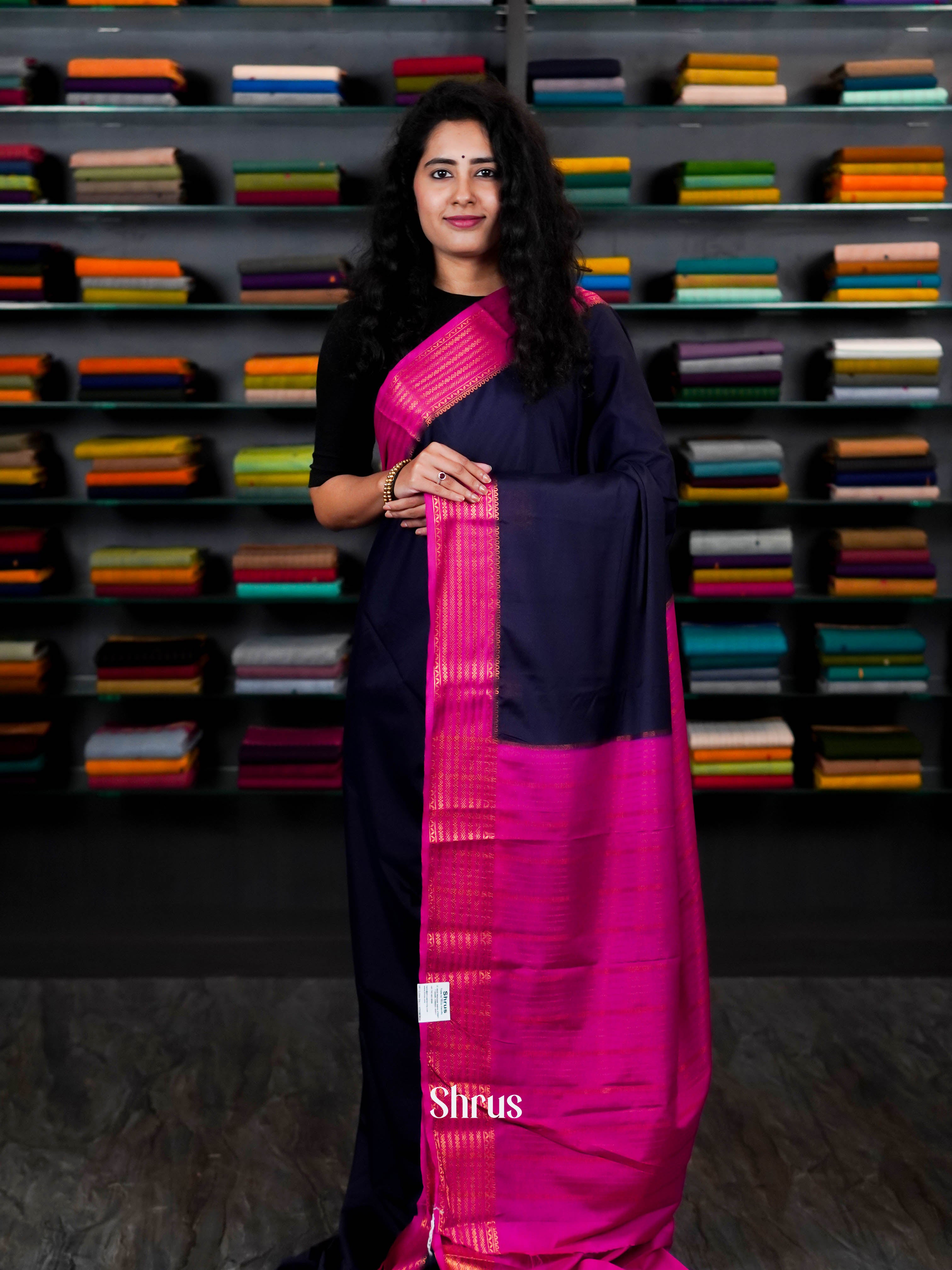 Blue & Pink - Semi Mysoresilk