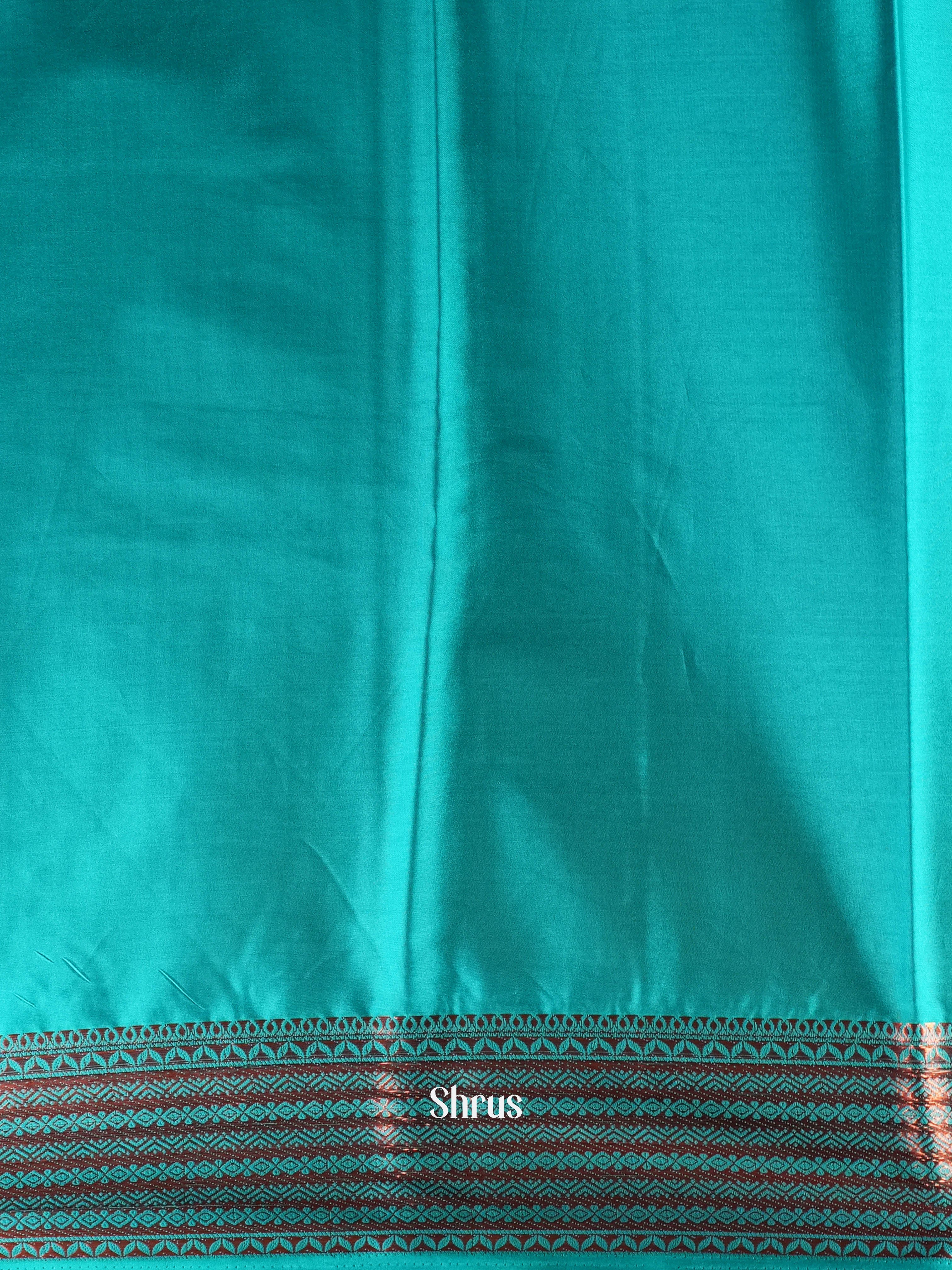 Magenta  & Teal - Semi Mysoresilk Saree