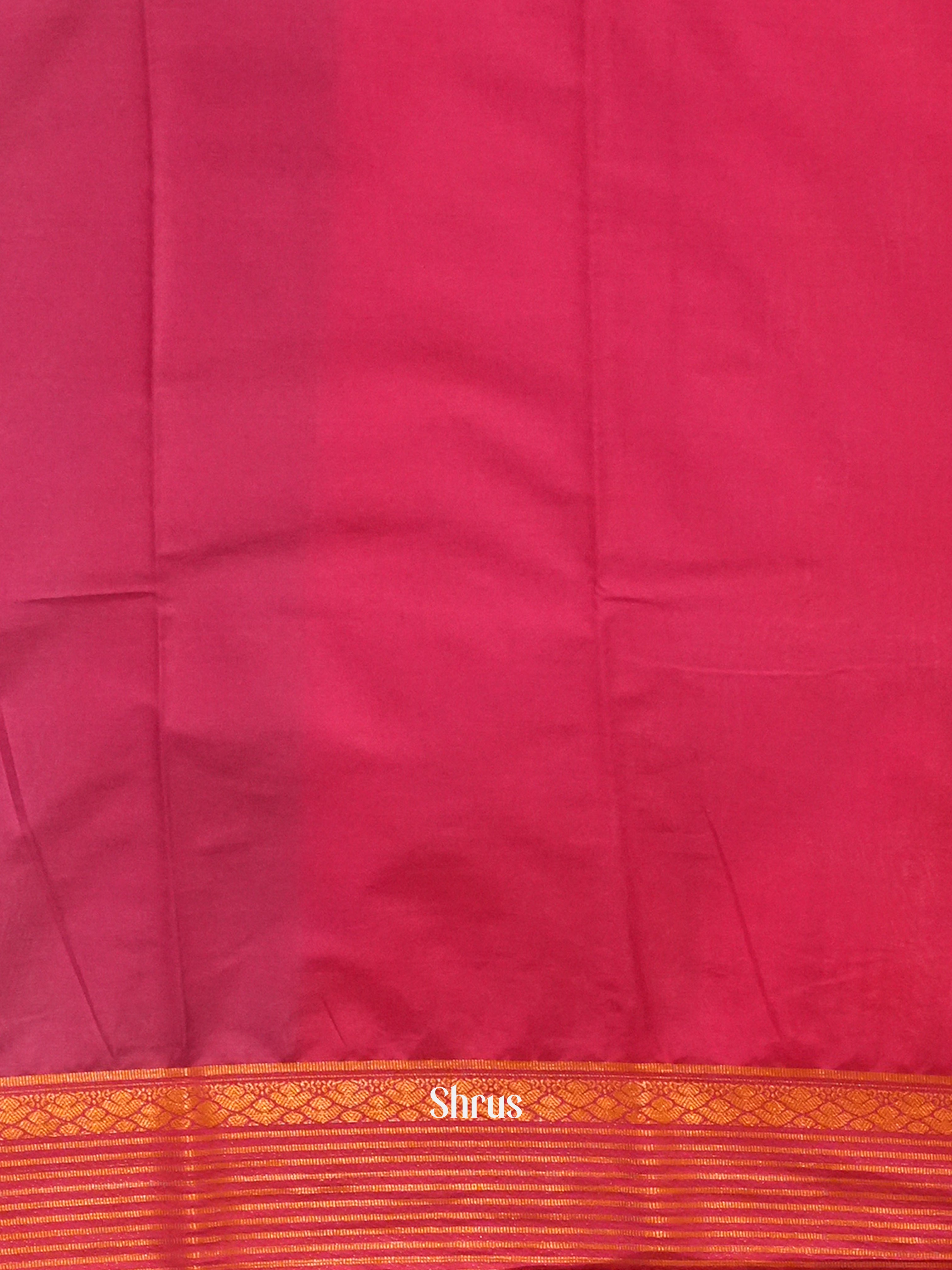 Blue  & Pink - Semi Mysoresilk Saree