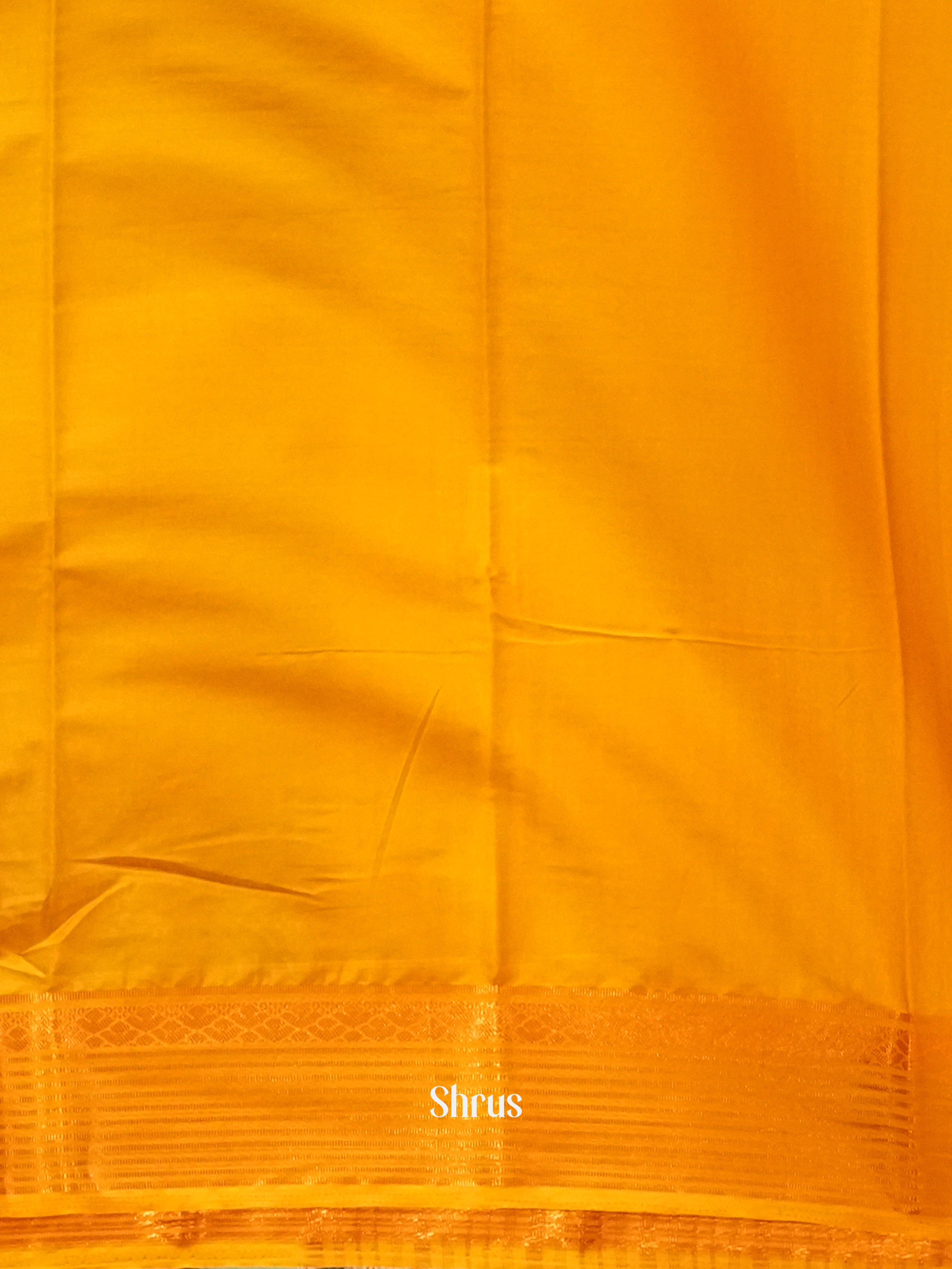 Maroon & Mustard- Semi Mysoresilk Saree