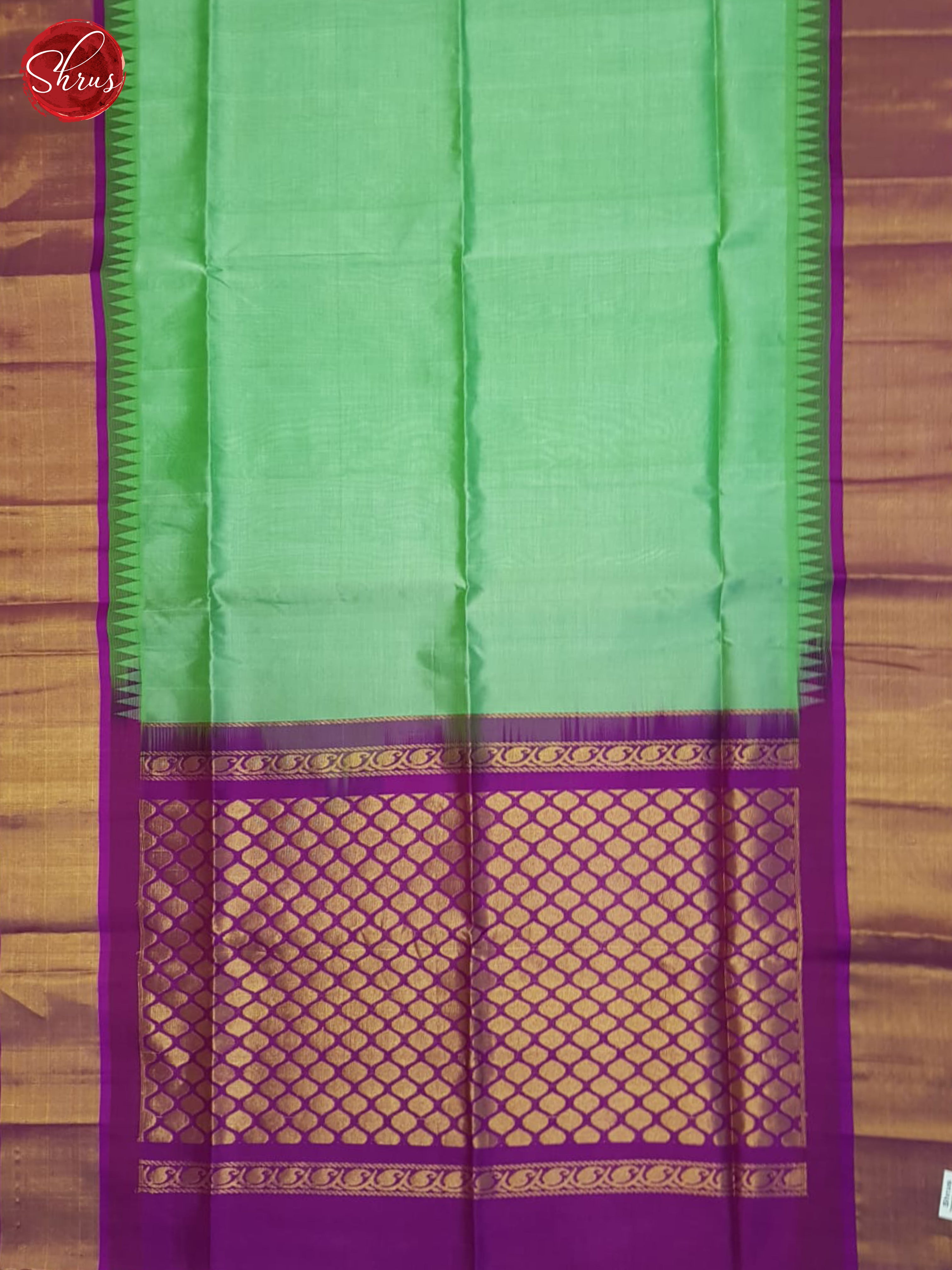 Green And Purple- Silk Cotton Saree - Shop on ShrusEternity.com