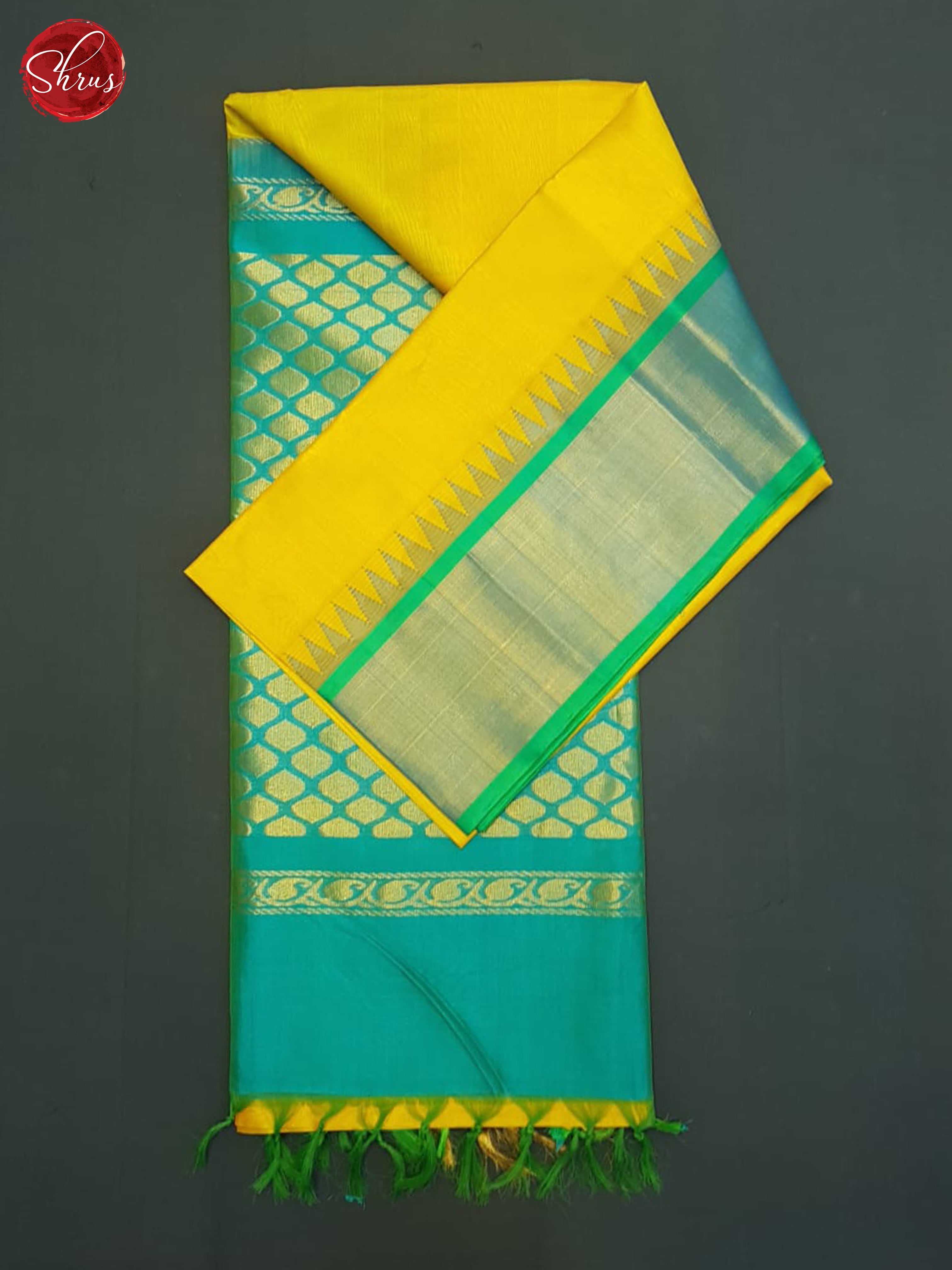 Yellow And Green- Silk cotton Saree - Shop on ShrusEternity.com