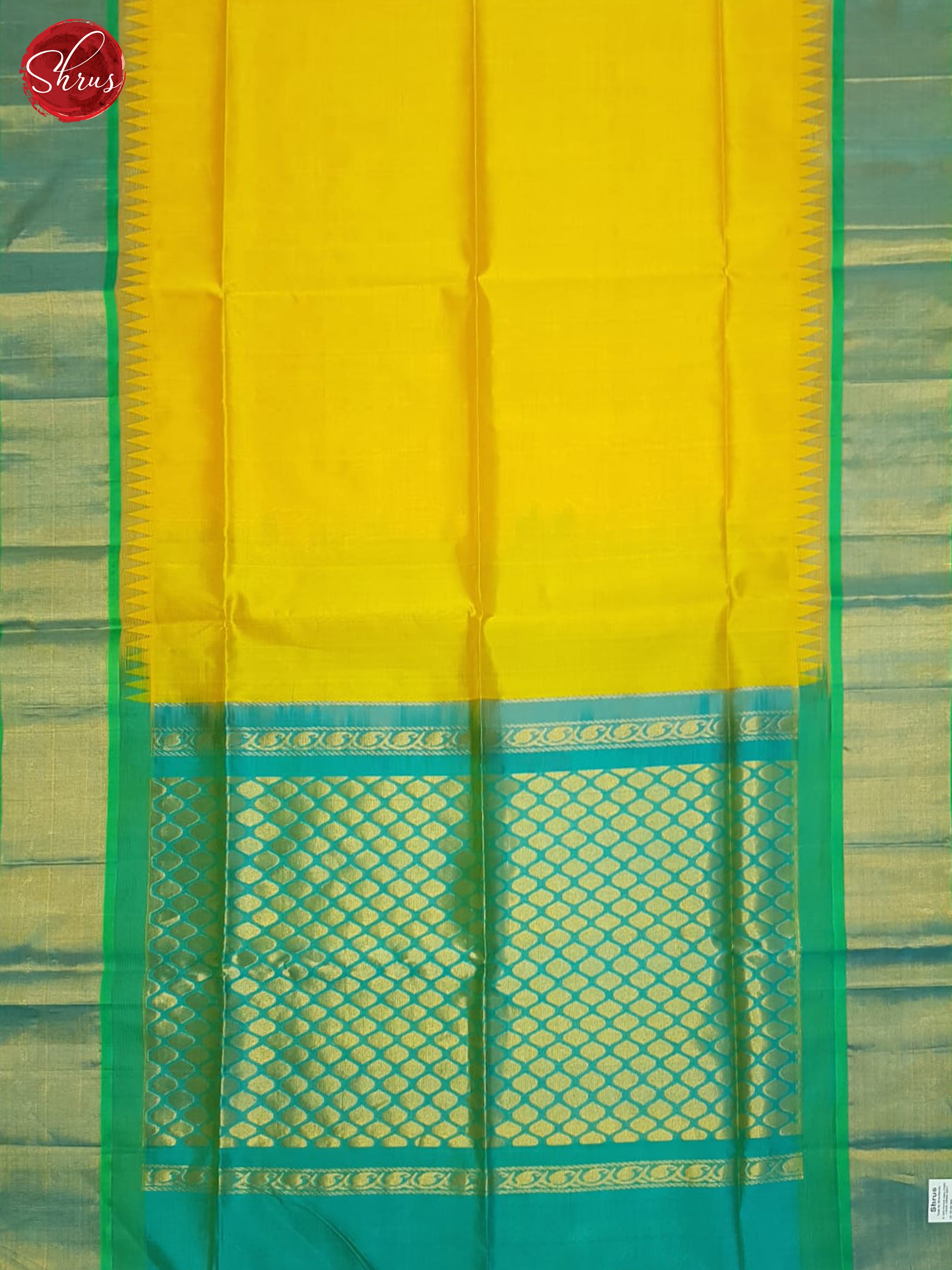 Yellow And Green- Silk cotton Saree - Shop on ShrusEternity.com