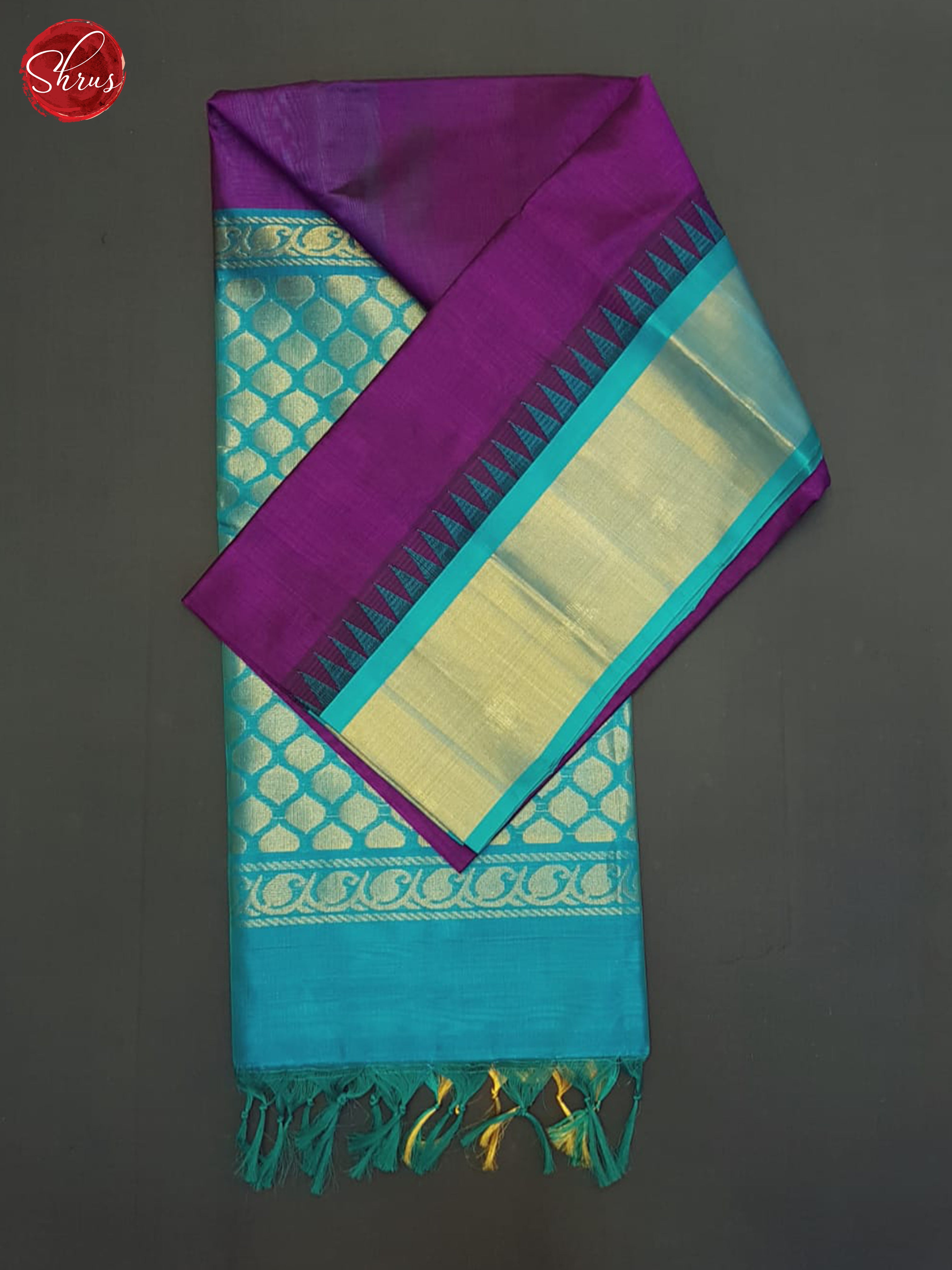 Vadamalli And Blue- Silk Cotton saree - Shop on ShrusEternity.com