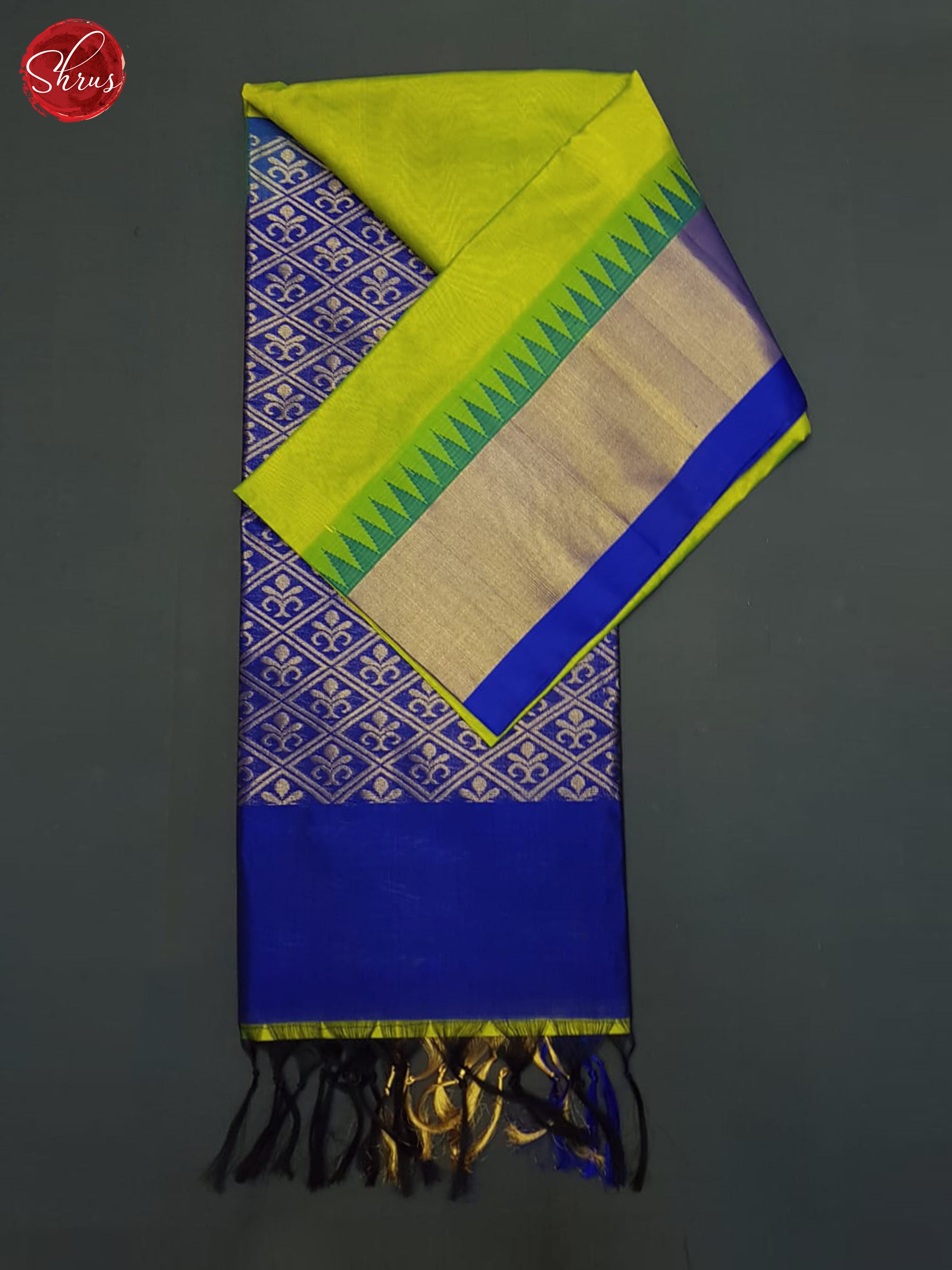 Green And Blue - Silk Cotton saree - Shop on ShrusEternity.com