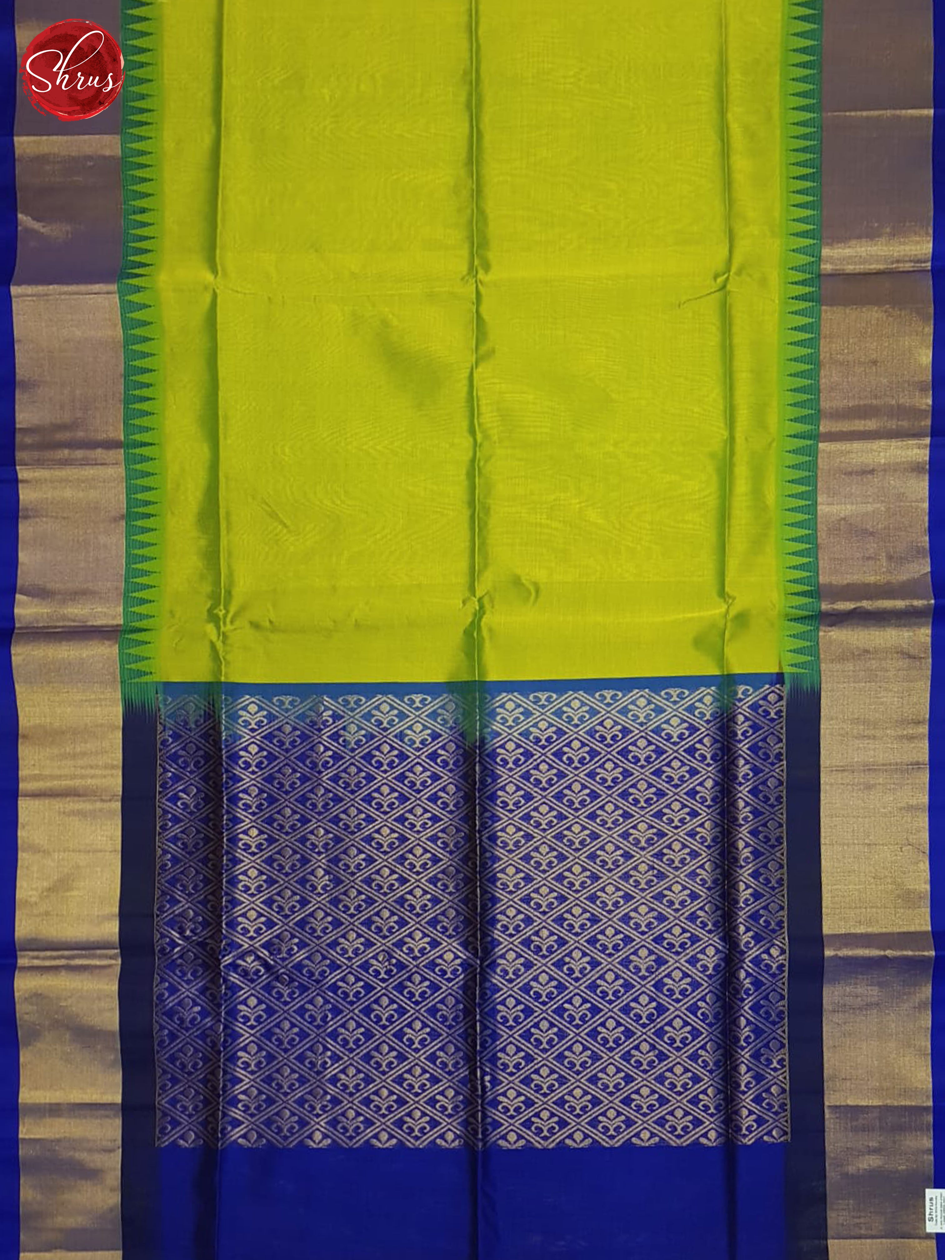 Green And Blue - Silk Cotton saree - Shop on ShrusEternity.com