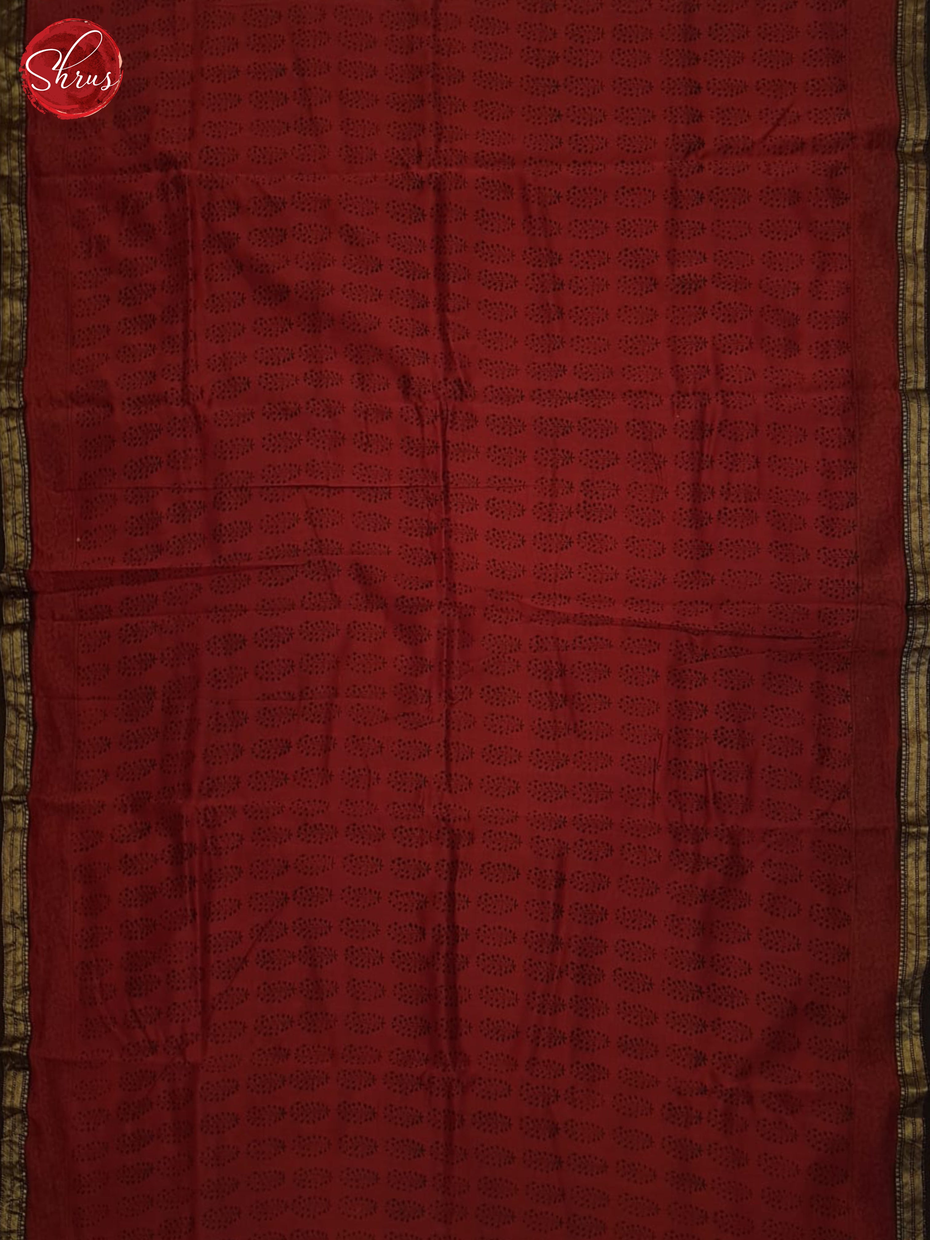 Red & Black - Maheshwari Silk Cotton Saree - Shop on ShrusEternity.com