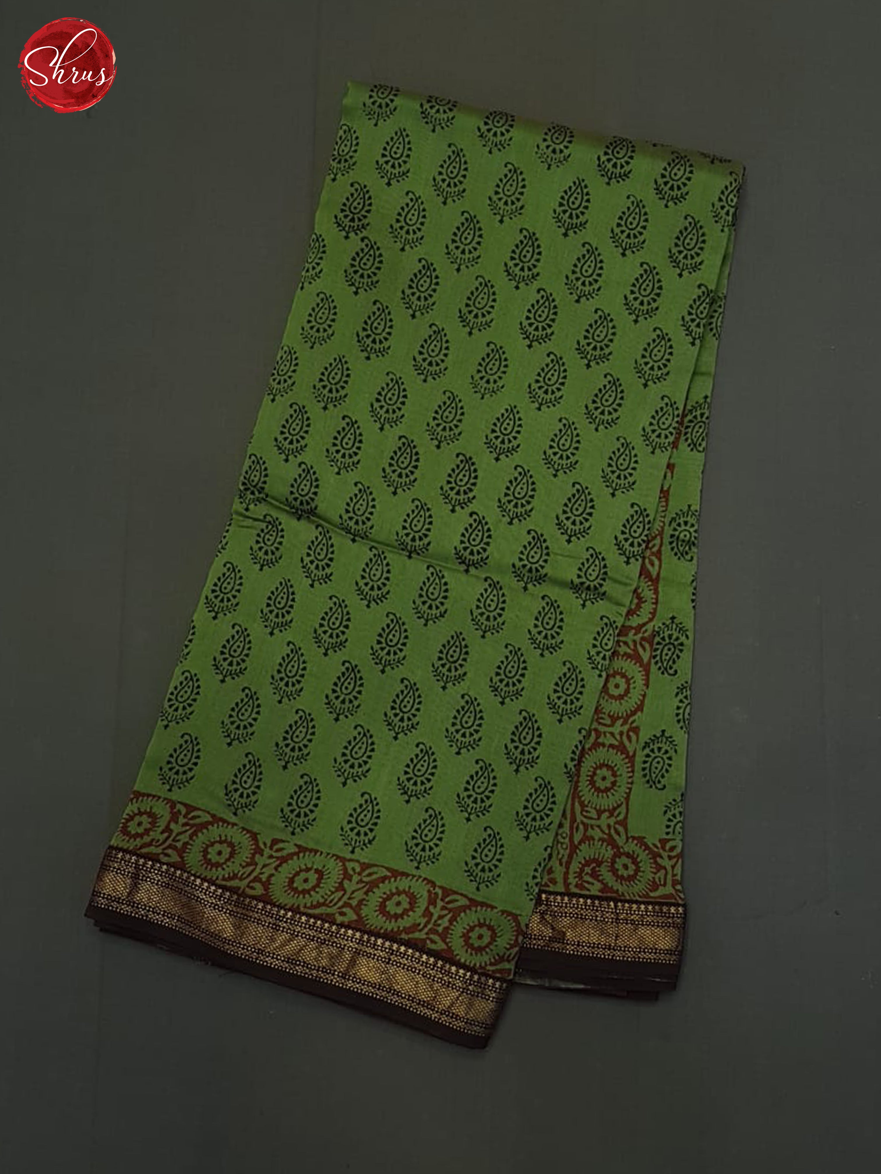 Green And Black- Maheshwari Silk Cotton Saree - Shop on ShrusEternity.com