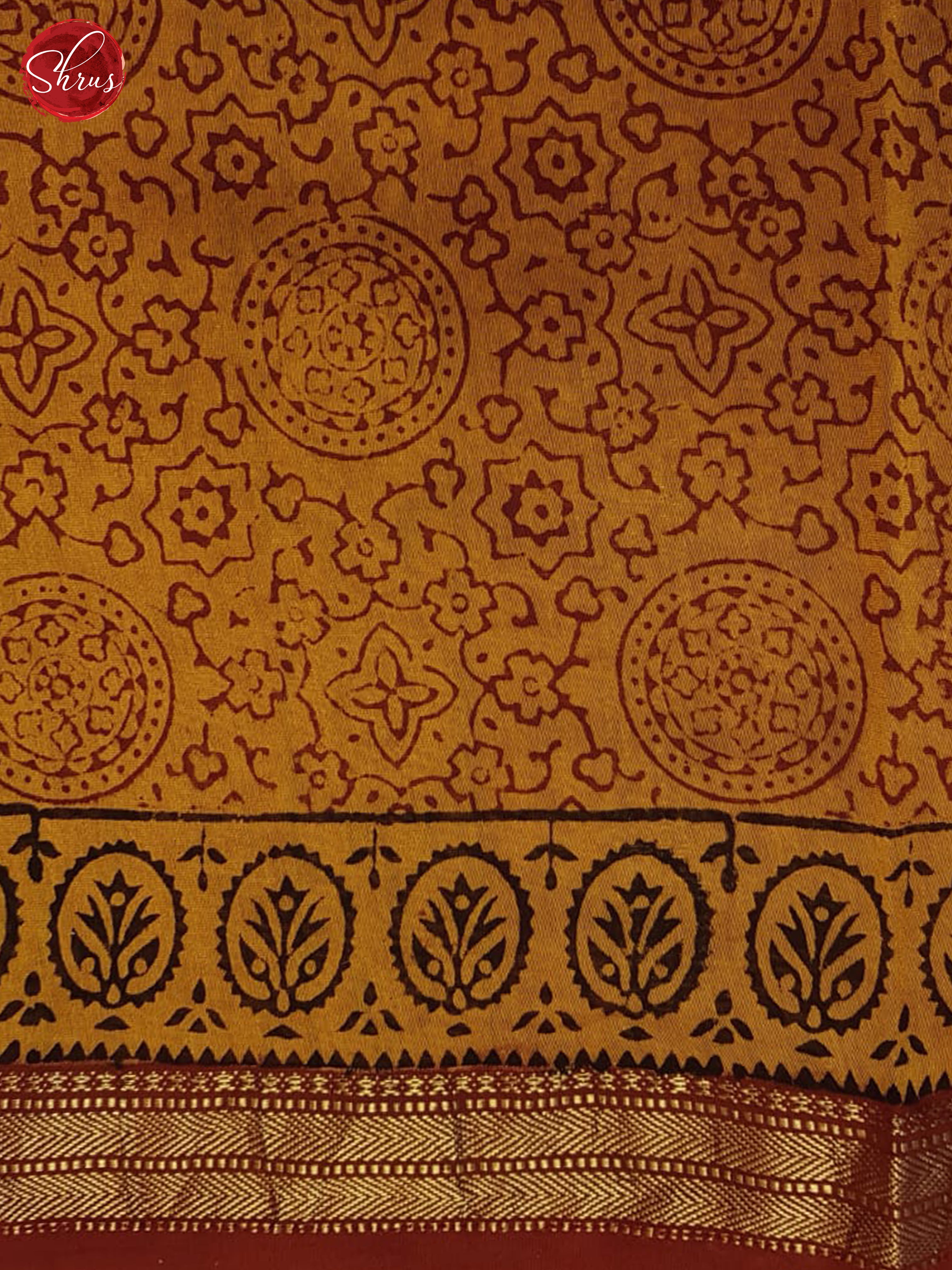 Fire Orange(single tone)-Maheshwari Silk Coton Saree - Shop on ShrusEternity.com