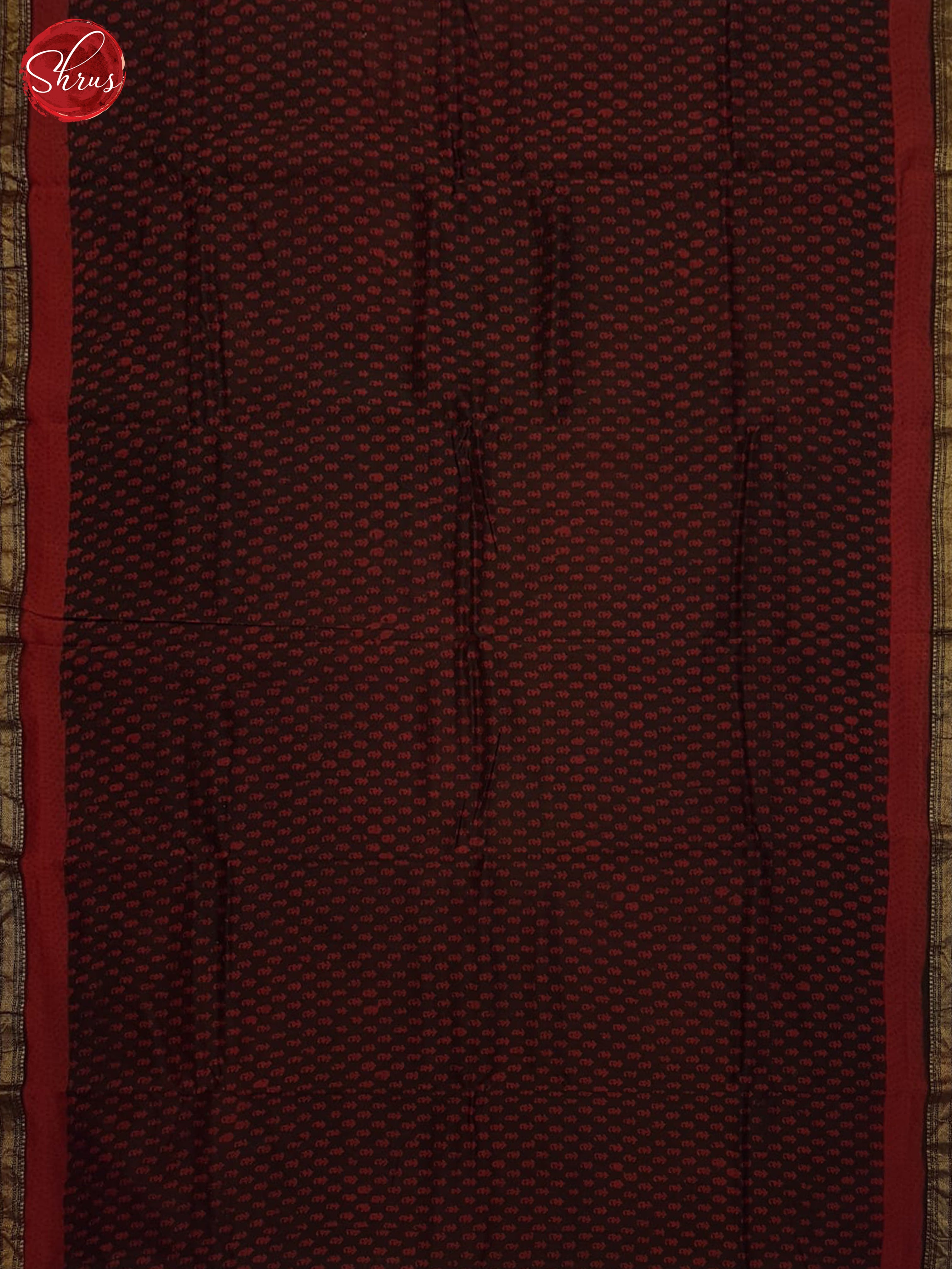 Black And Red-Maheshwari Silk Cotton Saree - Shop on ShrusEternity.com