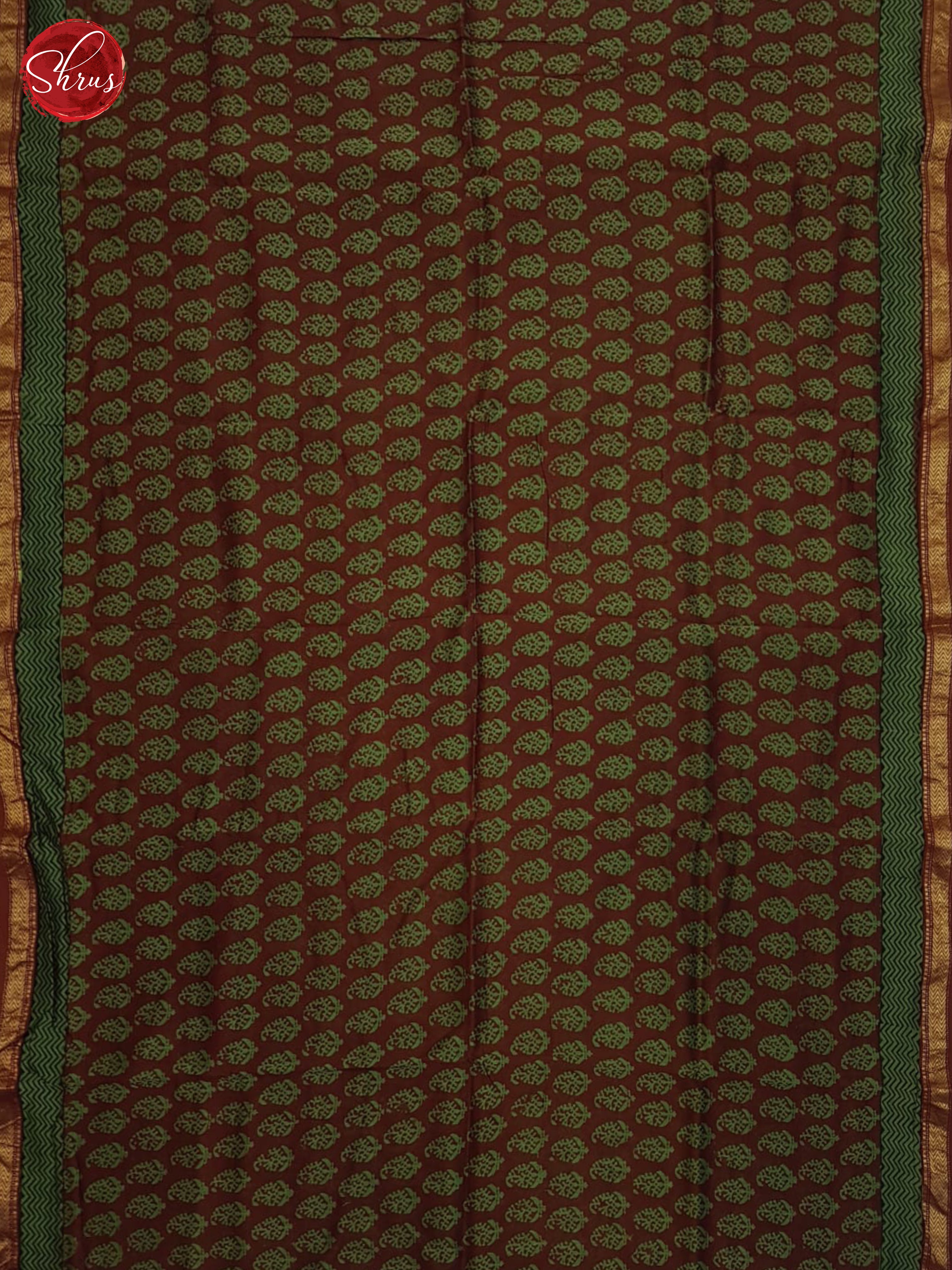 Red And Green- Maheshwari Silk Cotton Saree - Shop on ShrusEternity.com