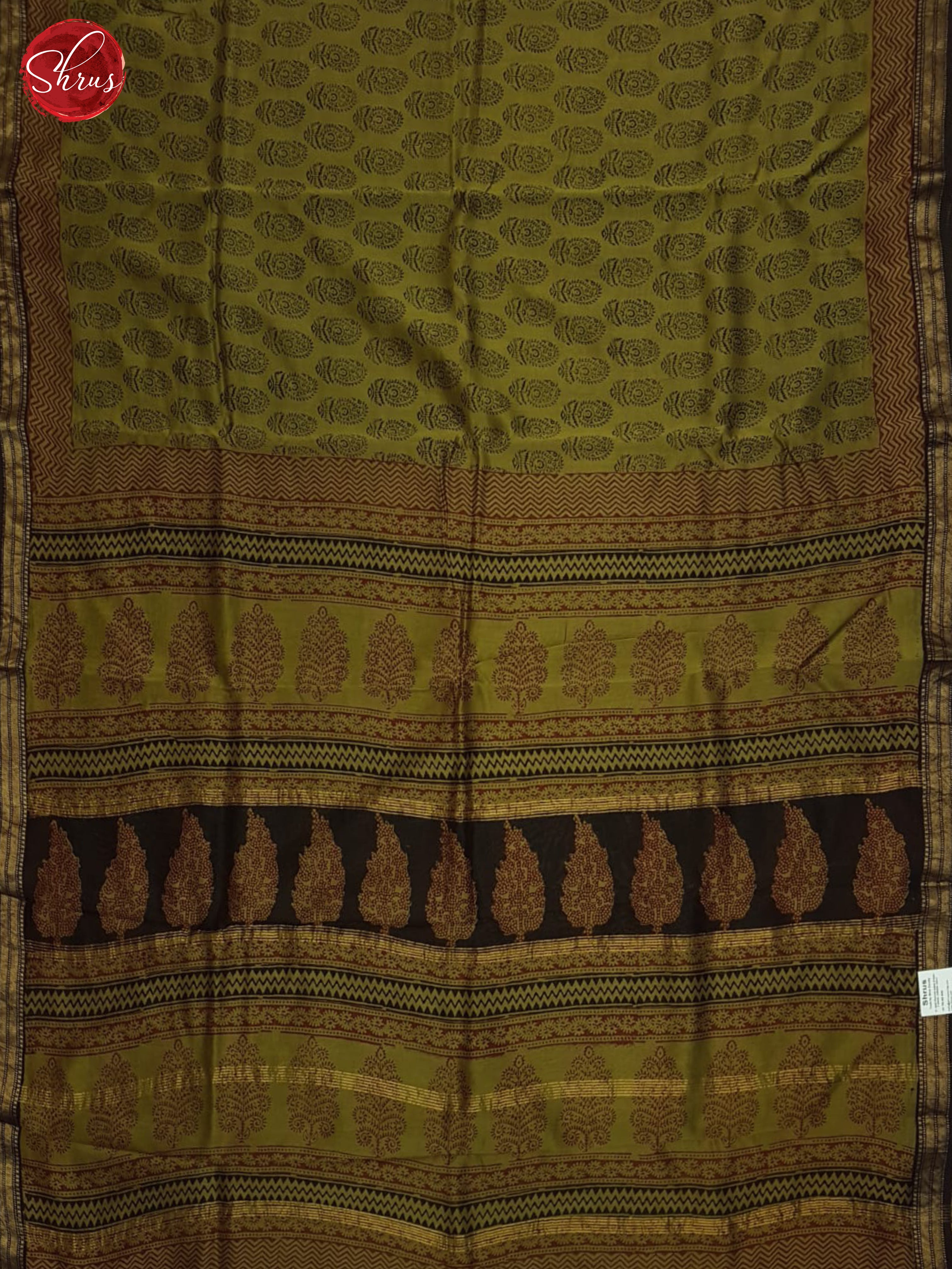 Green And Black- Maheshwari Silk cotton saree - Shop on ShrusEternity.com