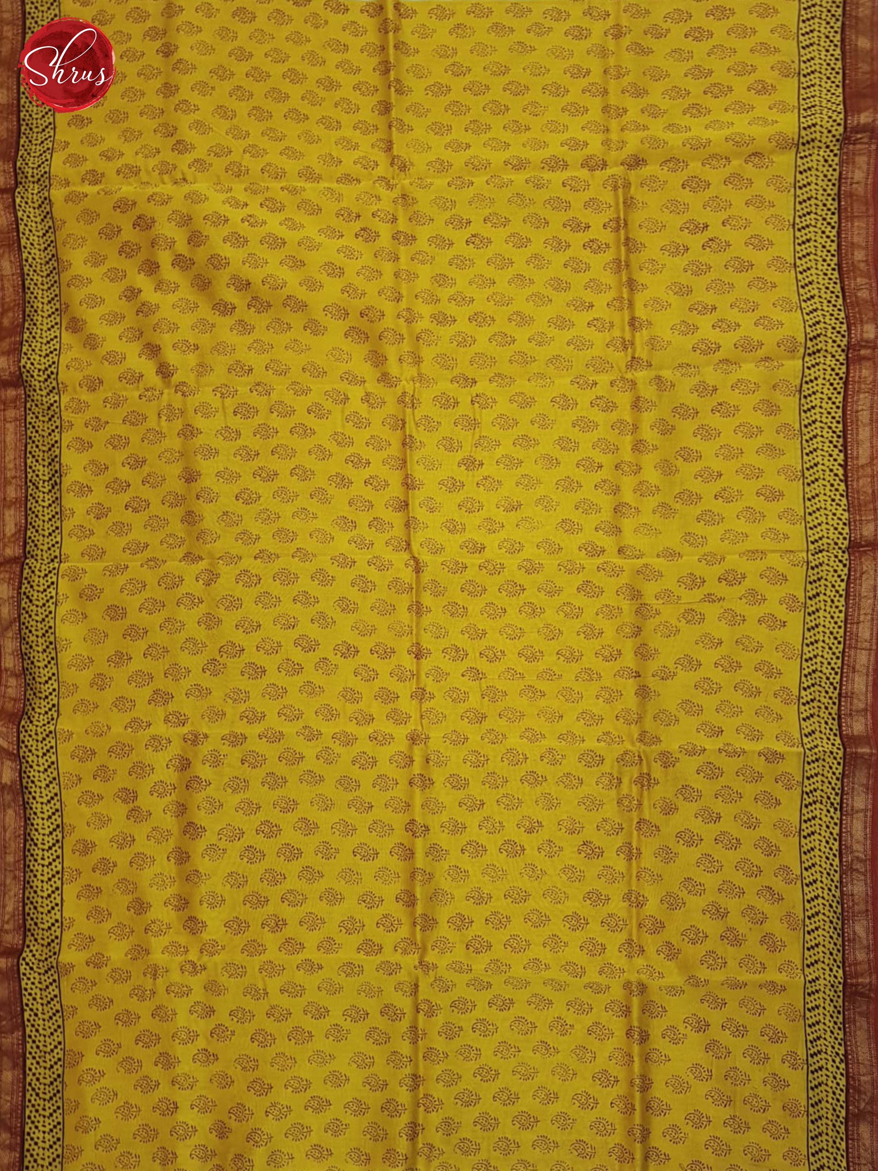 Yellow And Red- Maheshwari Silk Cotton Saree - Shop on ShrusEternity.com