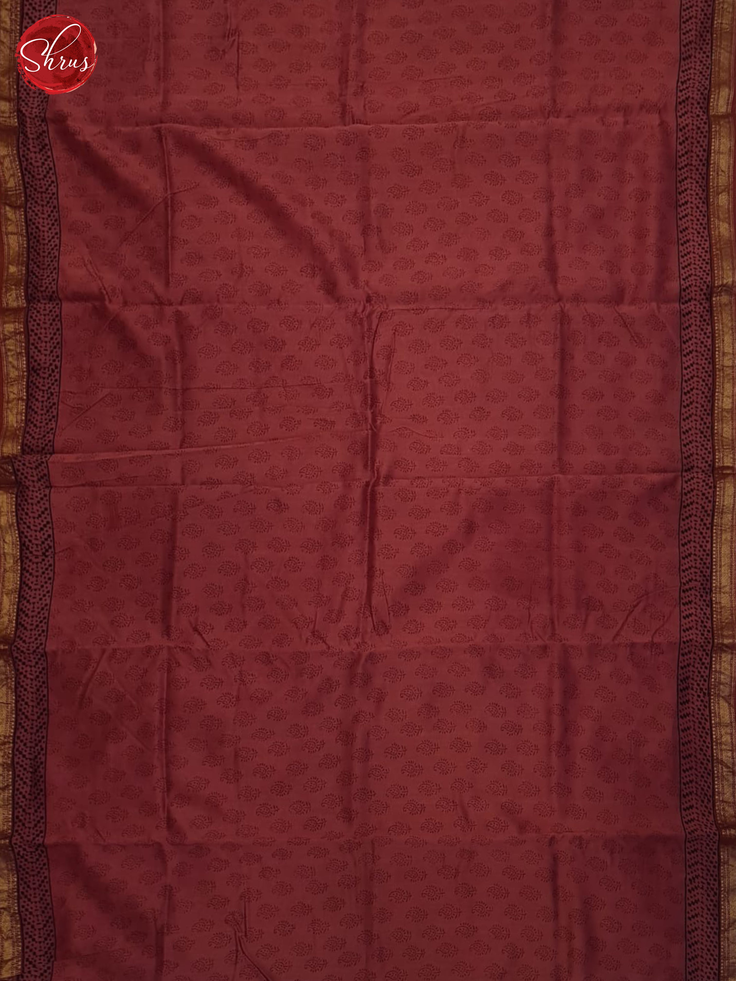 Maroon(Single tone)- Maheshwari Silk Cotton saree - Shop on ShrusEternity.com