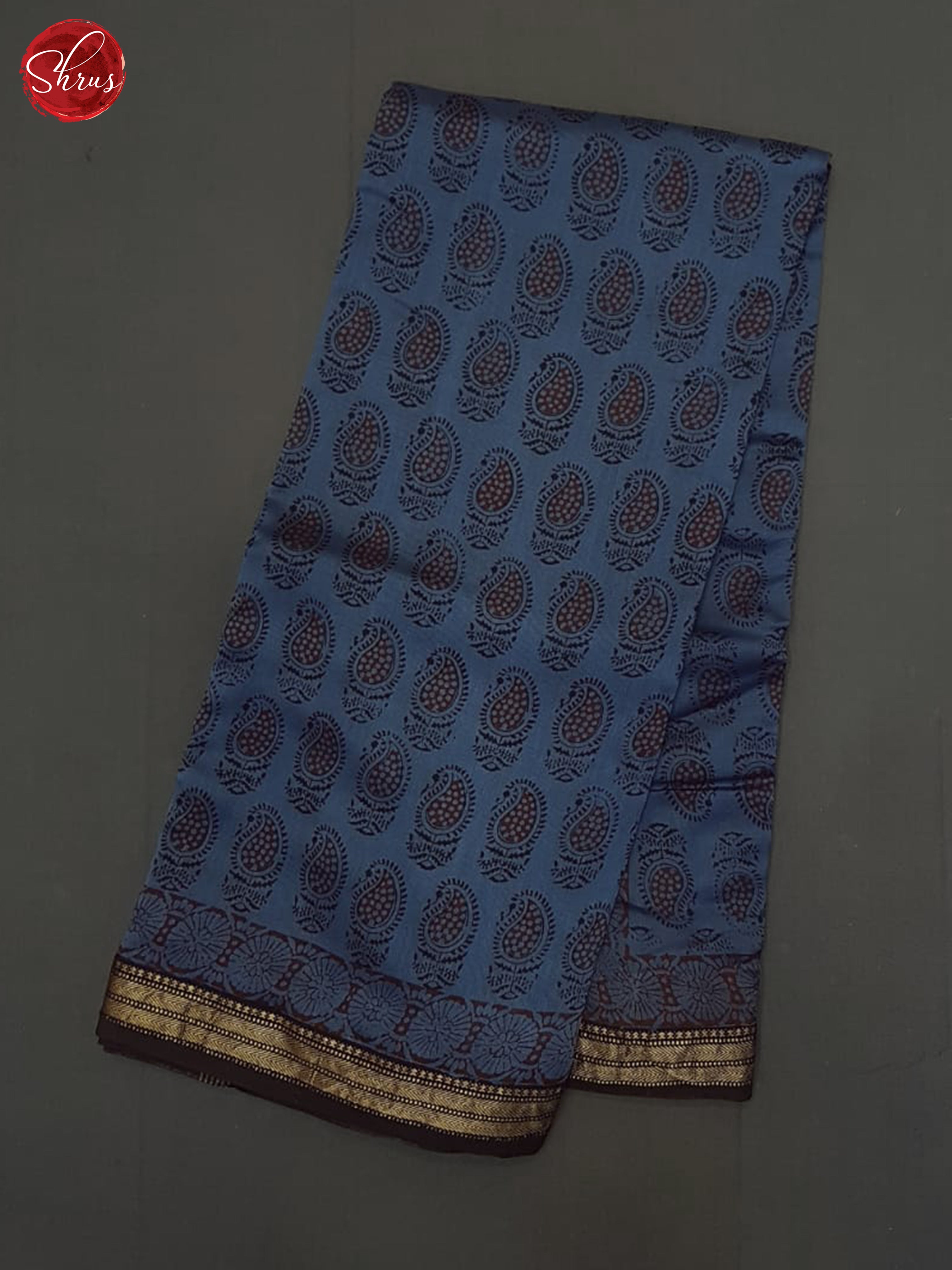 Blue And Black- Maheshwari Silk Cotton Saree - Shop on ShrusEternity.com