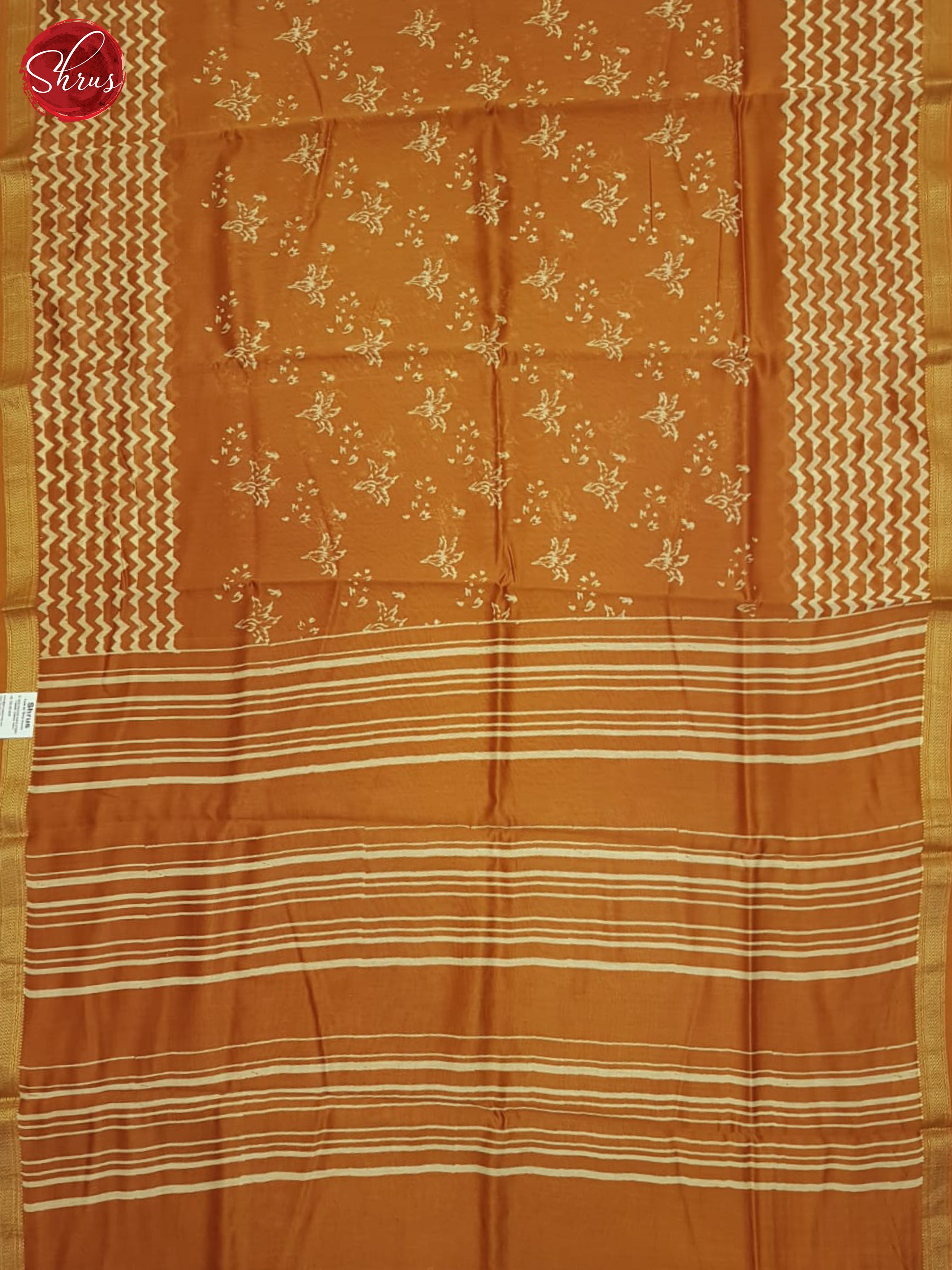 Brick(Single tone)-Maheshwari Silk cotton Saree - Shop on ShrusEternity.com