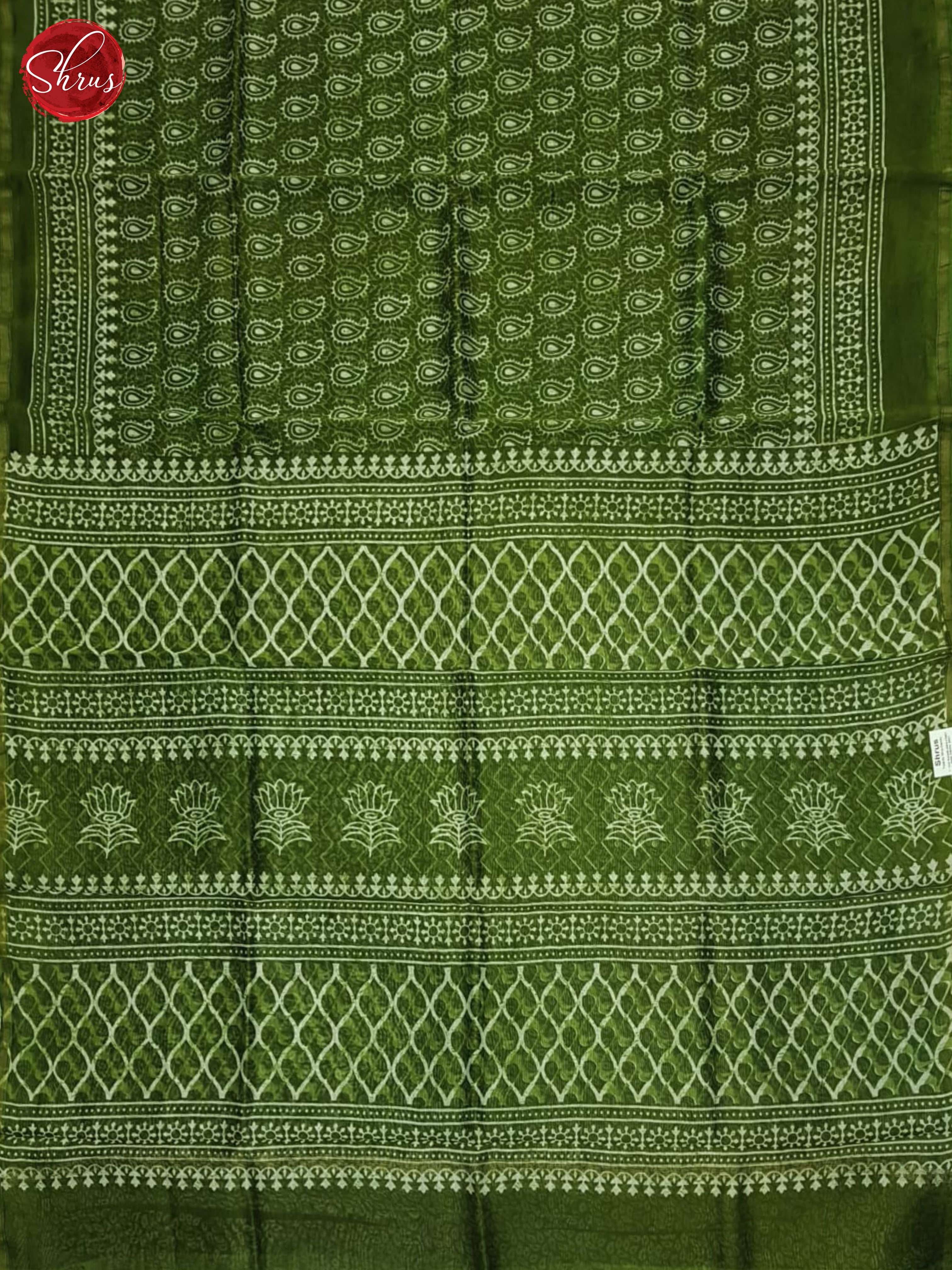 Green(Single Tone)- Maheshwari Silk Cotton saree - Shop on ShrusEternity.com