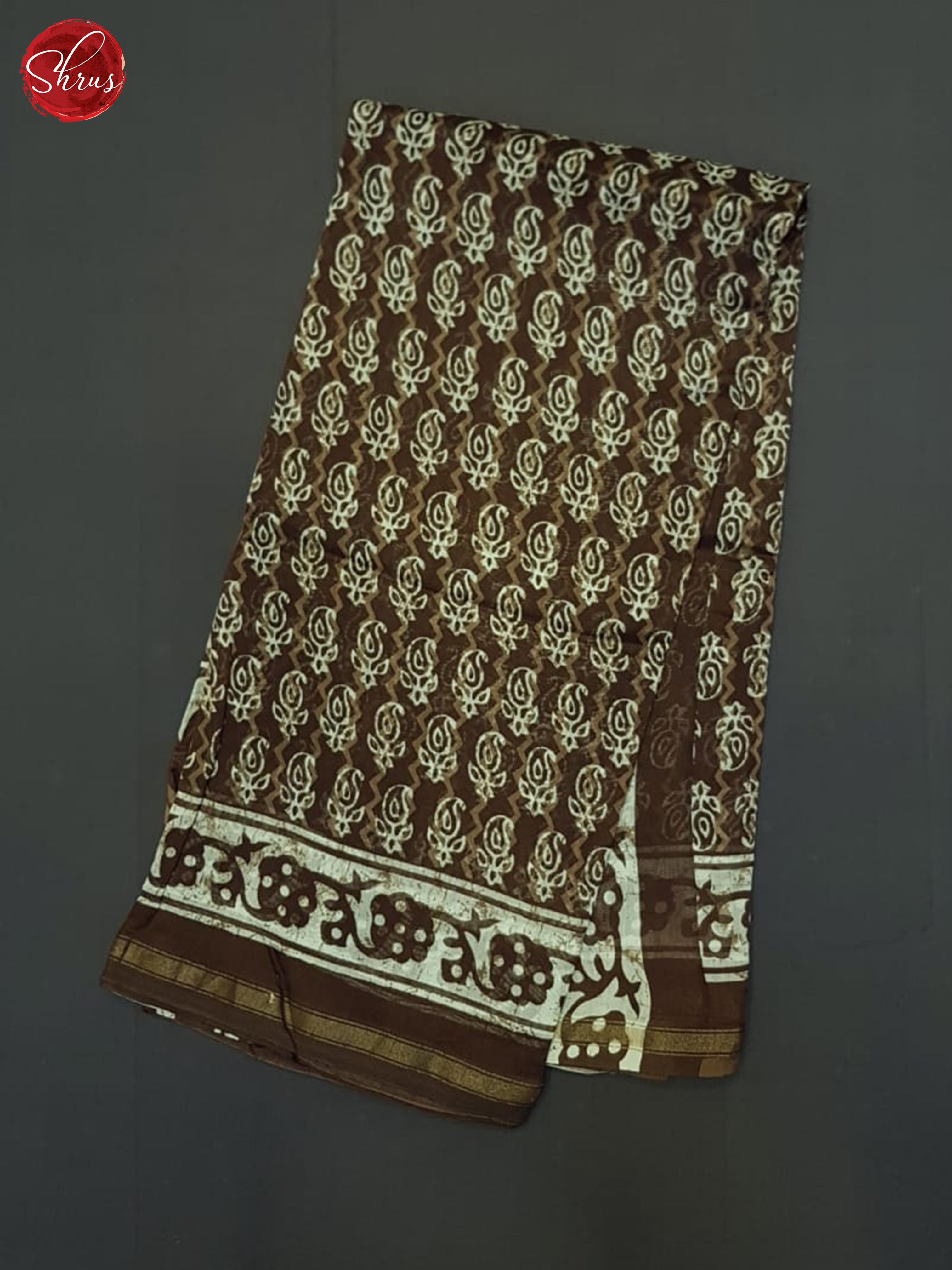 Brown(Single tone)-Maheshwari Silk cotton Saree - Shop on ShrusEternity.com