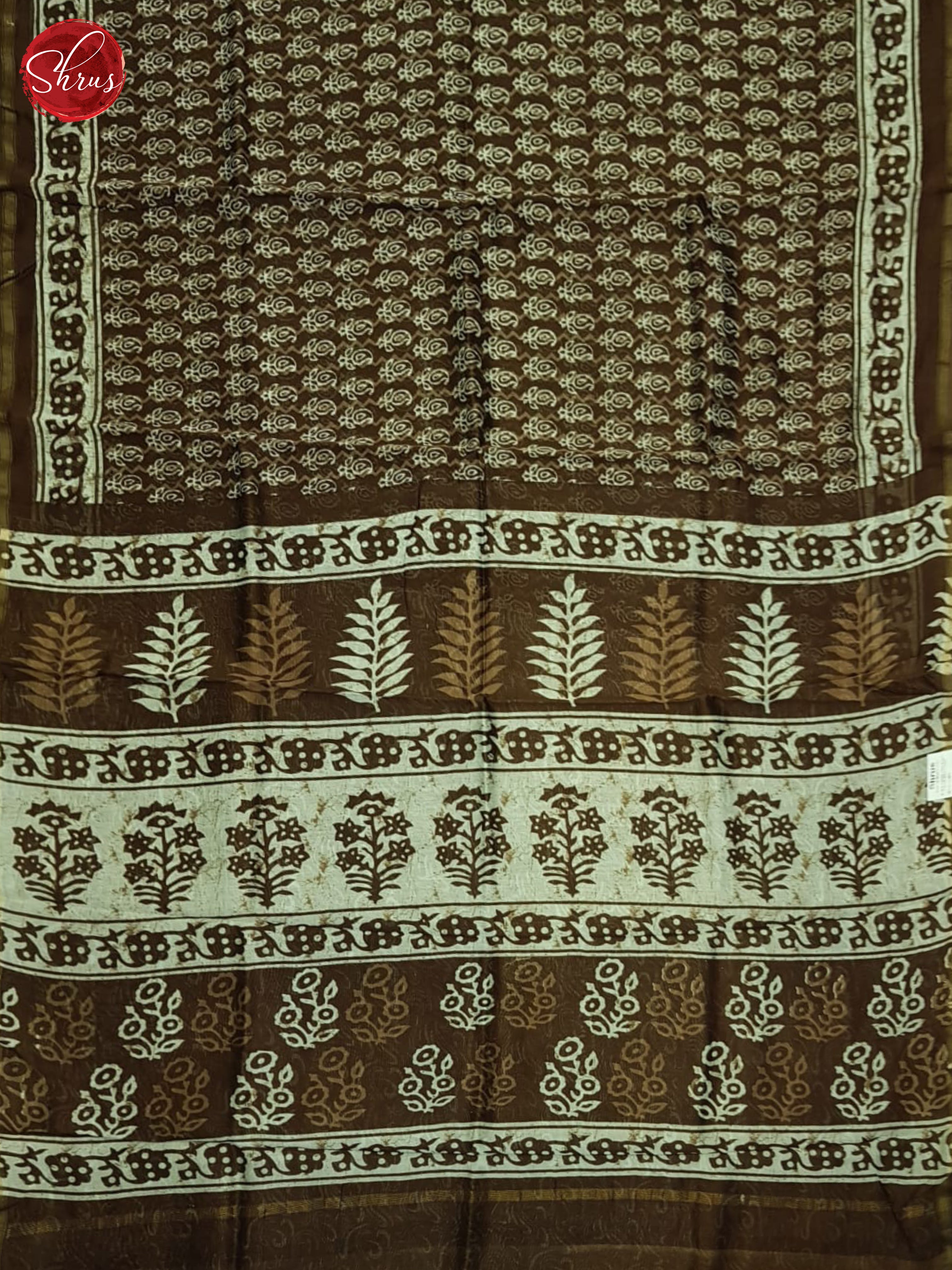 Brown(Single tone)-Maheshwari Silk cotton Saree - Shop on ShrusEternity.com