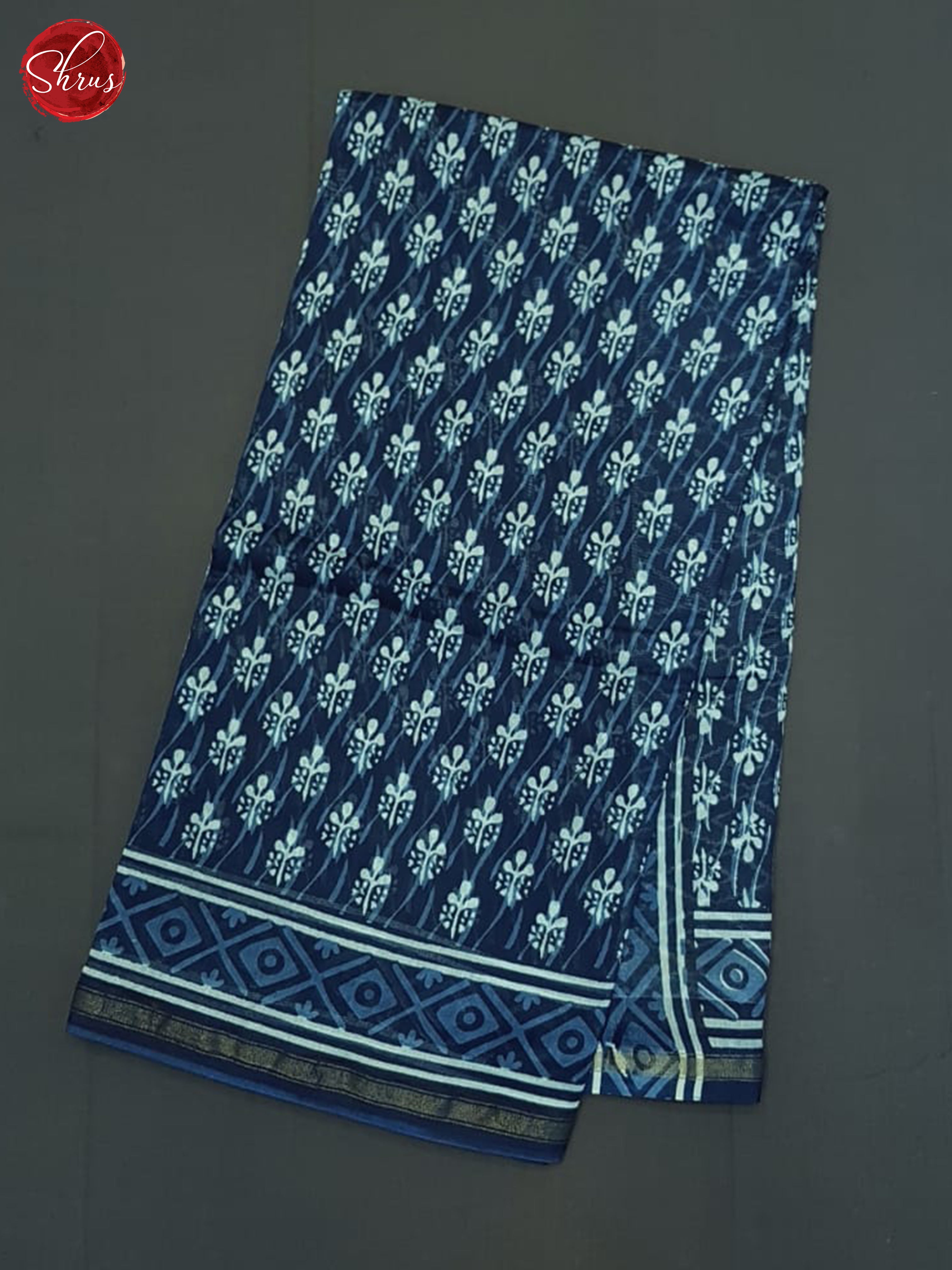 Blue(Single tone)- Maheshwari silk cotton Saree - Shop on ShrusEternity.com