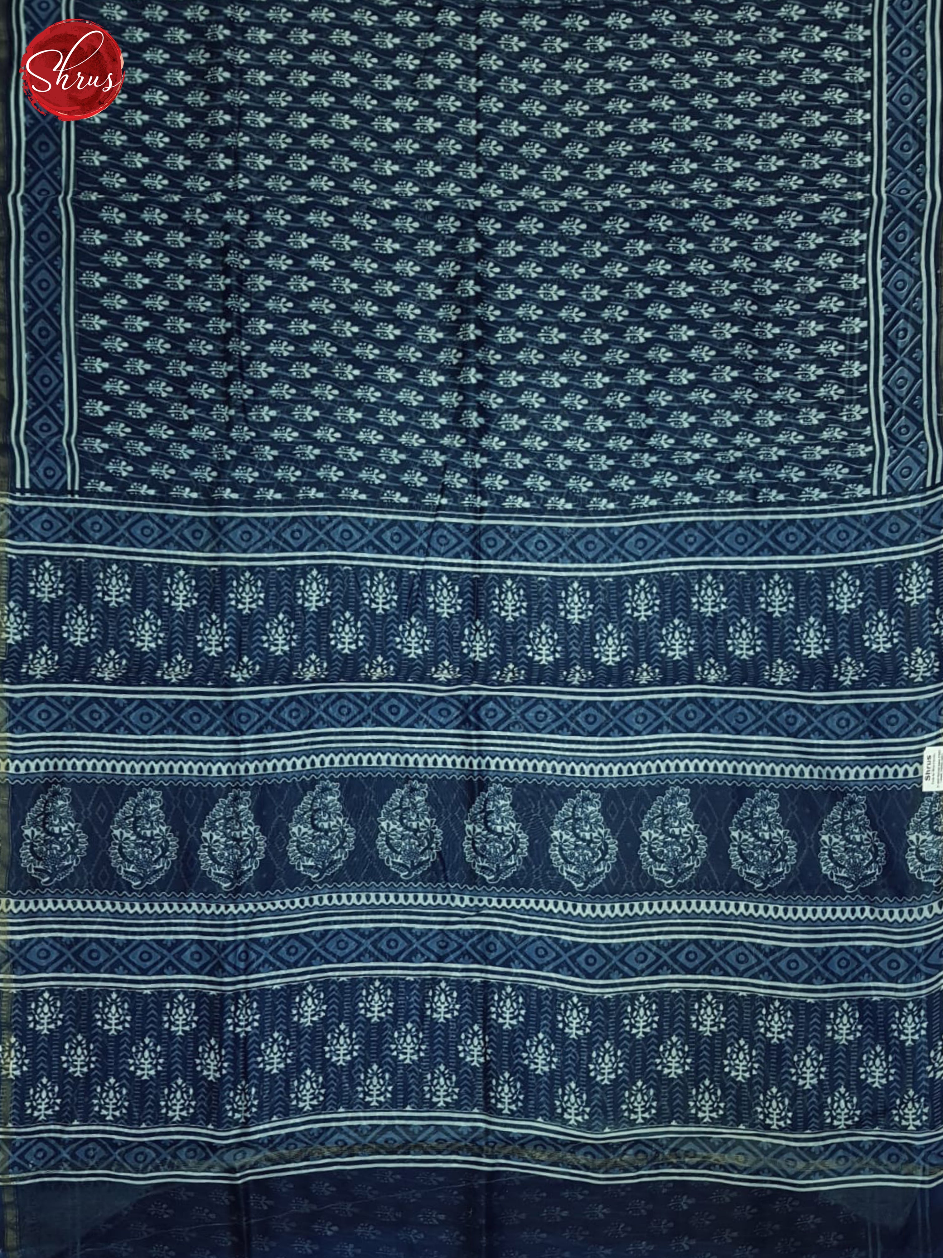 Blue(Single tone)- Maheshwari silk cotton Saree - Shop on ShrusEternity.com