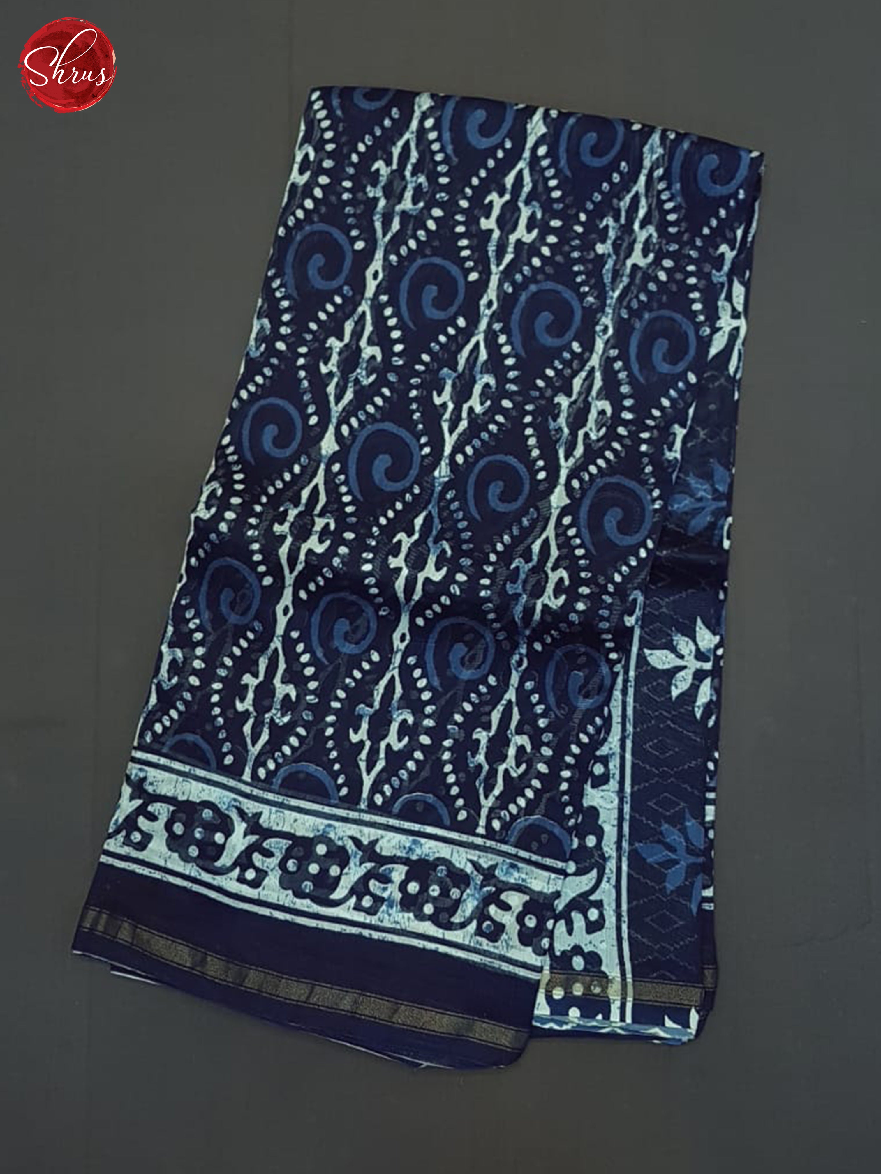 Blue(Single Tone)- maheshwari Silk Cotton saree - Shop on ShrusEternity.com